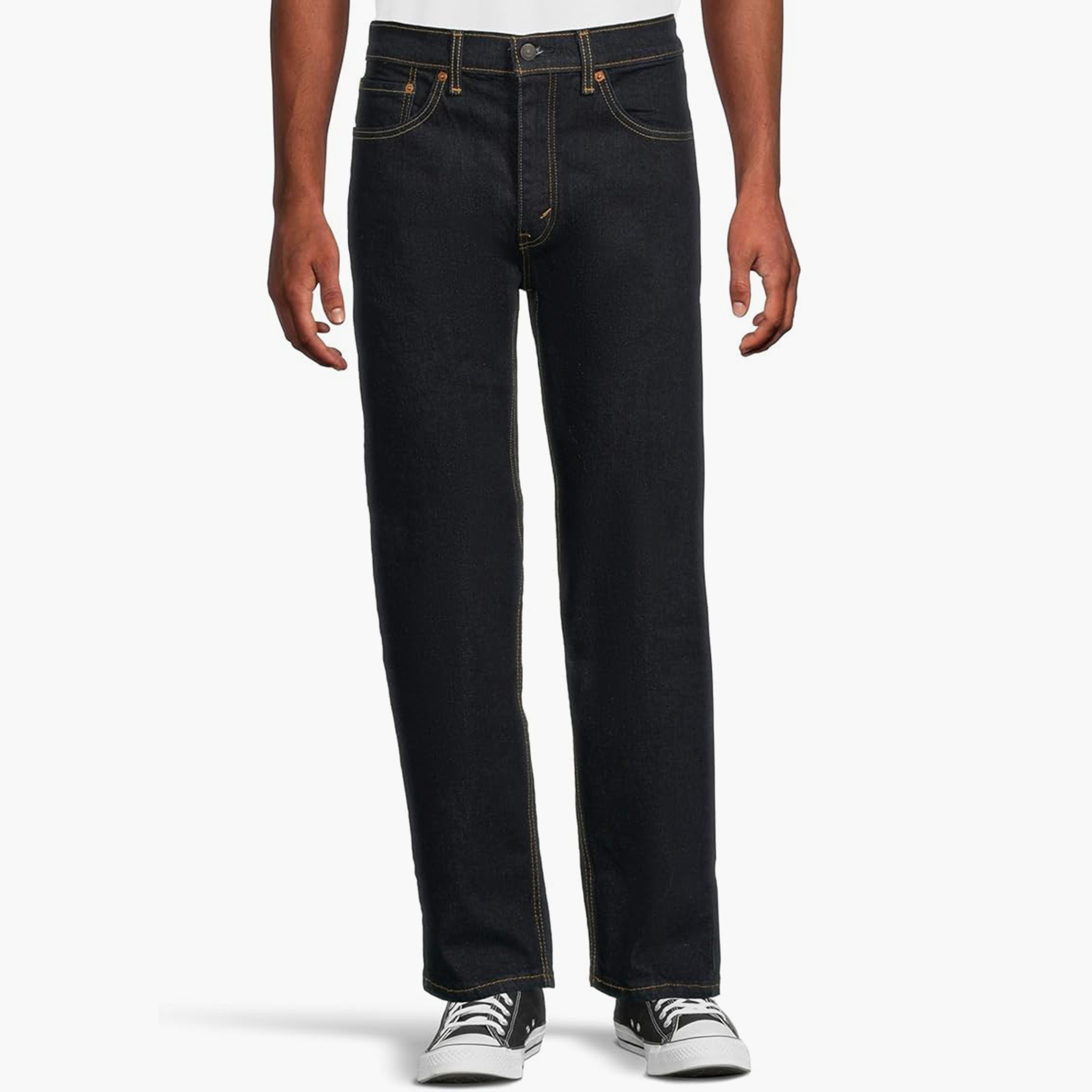بنطلون جينز رجالي 505 بقصة مستقيمة وخمسة جيوب باللون الأزرق مقاس 32 من ليفايس-men-clothing-bottoms-jeans-image-1