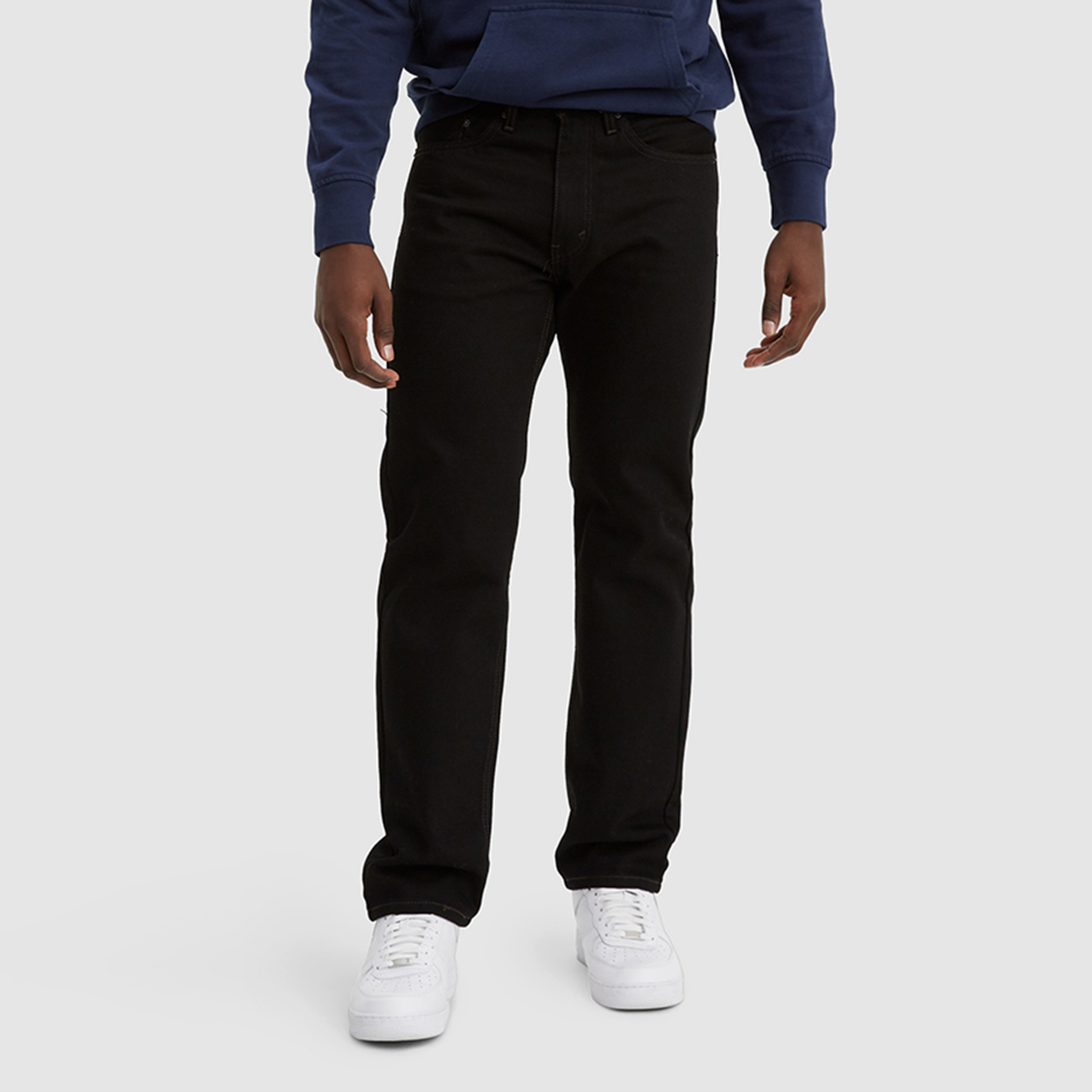 Levi's 505 Straight Fit Black 5-Pocket Men's Jeans Inseam 34-men-clothing-bottoms-jeans-image-1