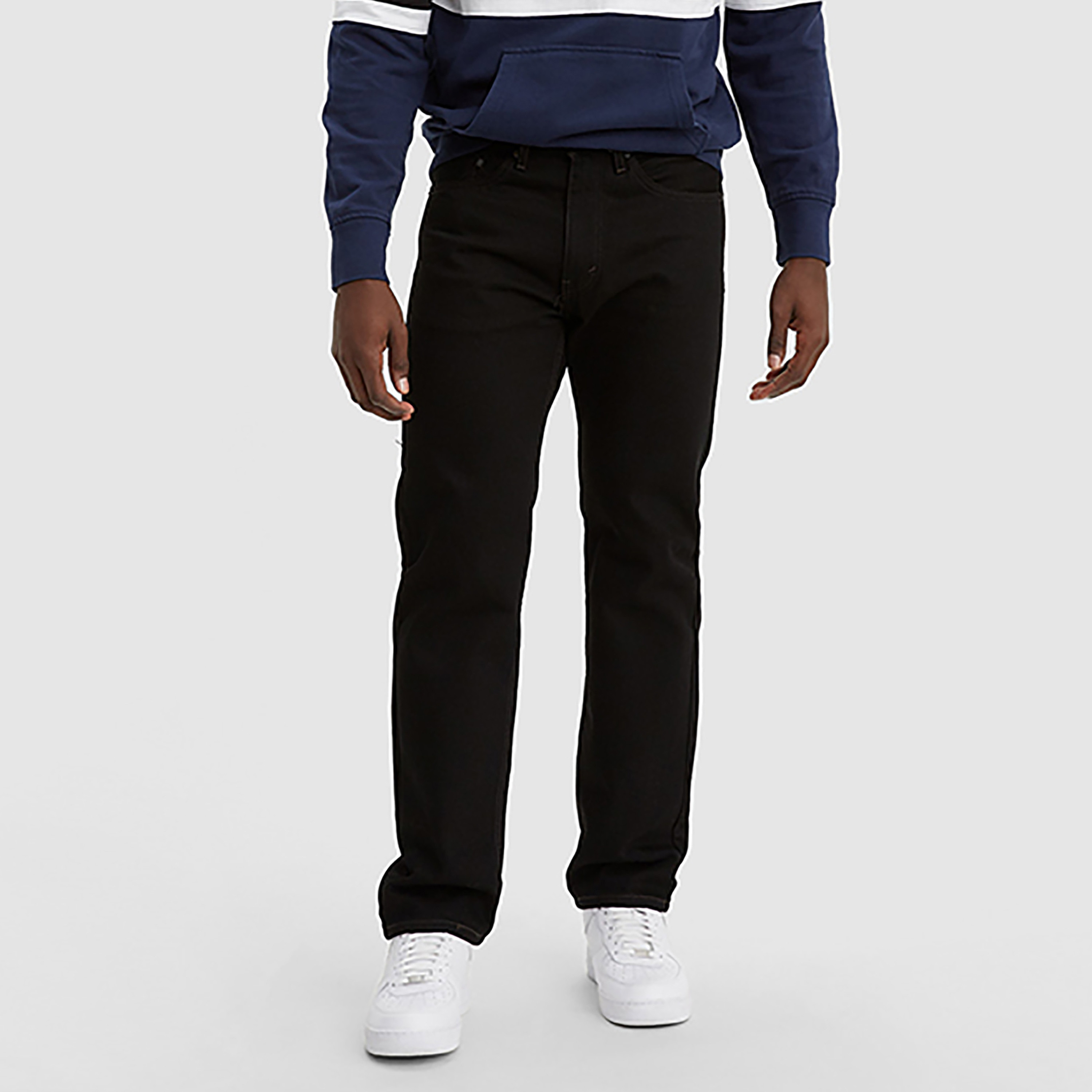 بنطلون جينز 505 بقصة عادية للرجال باللون الاسود بخمسة جيوب من ليفايس-men-clothing-jeans-image-1
