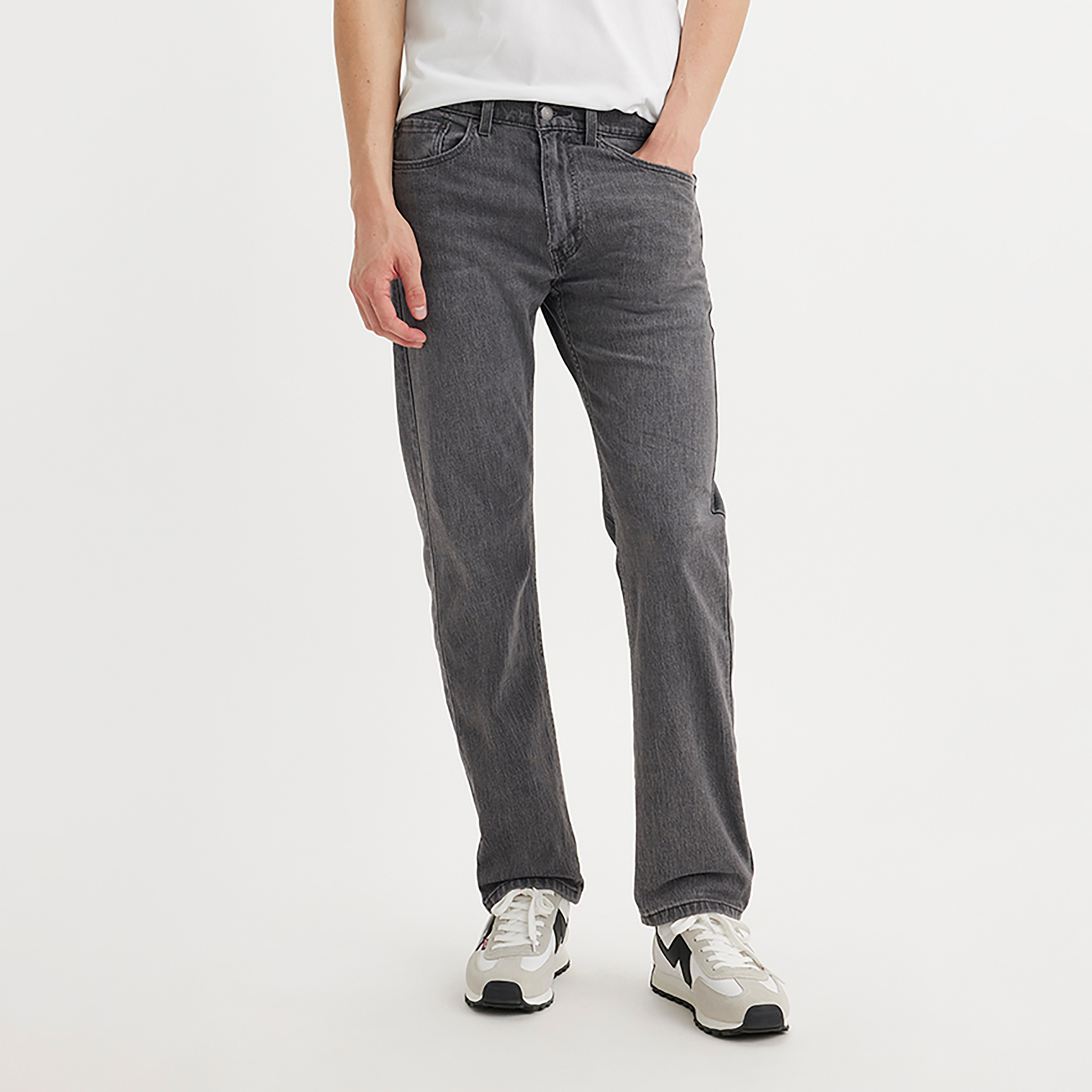Levi's 505 Straight Fit Grey 5 Pockets Jeans-men-clothing-bottoms-jeans-image-1