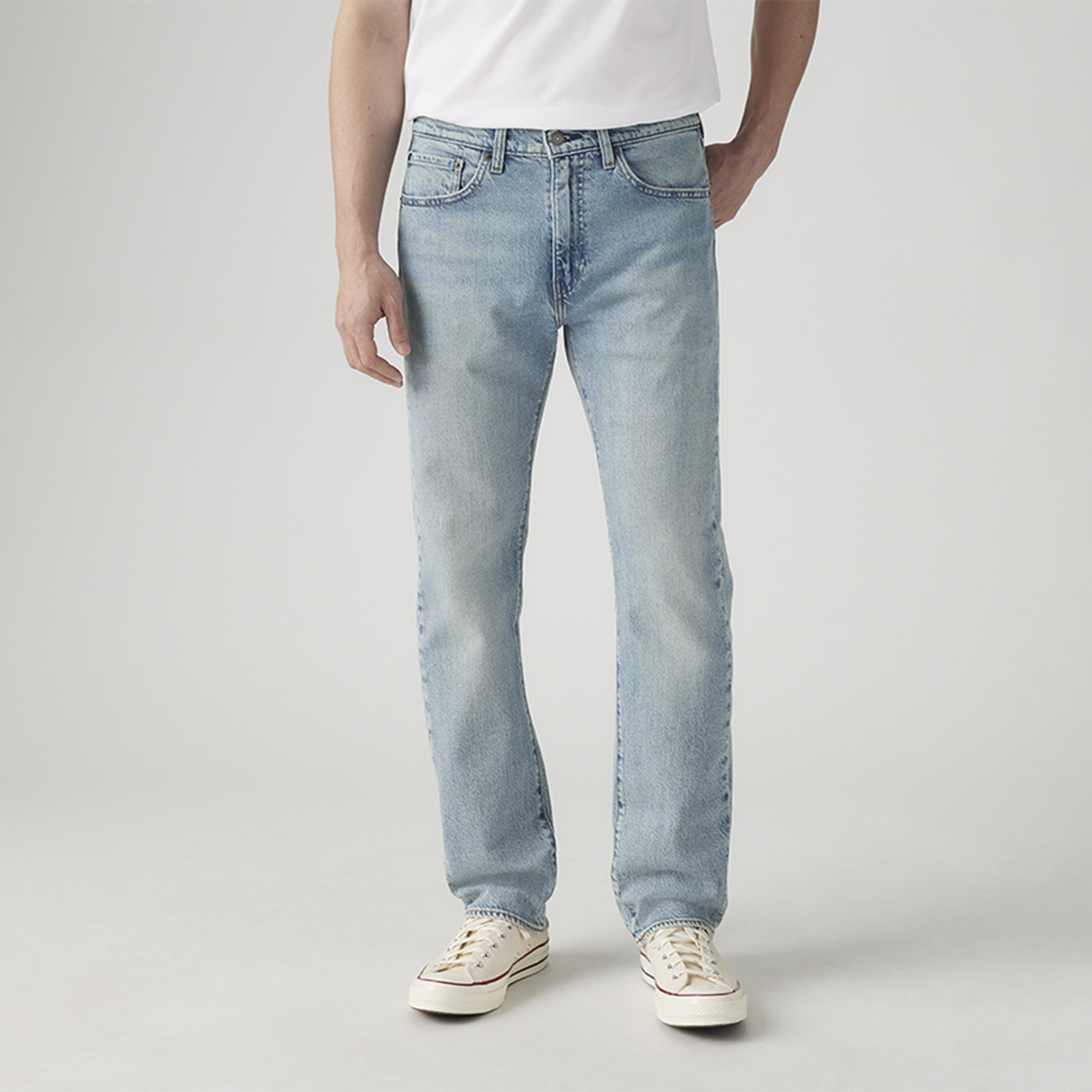 Levi's 505 Straight Fit Indigo 5 Pocket Men's Jeans Inseam 34-men-clothing-jeans-image-1