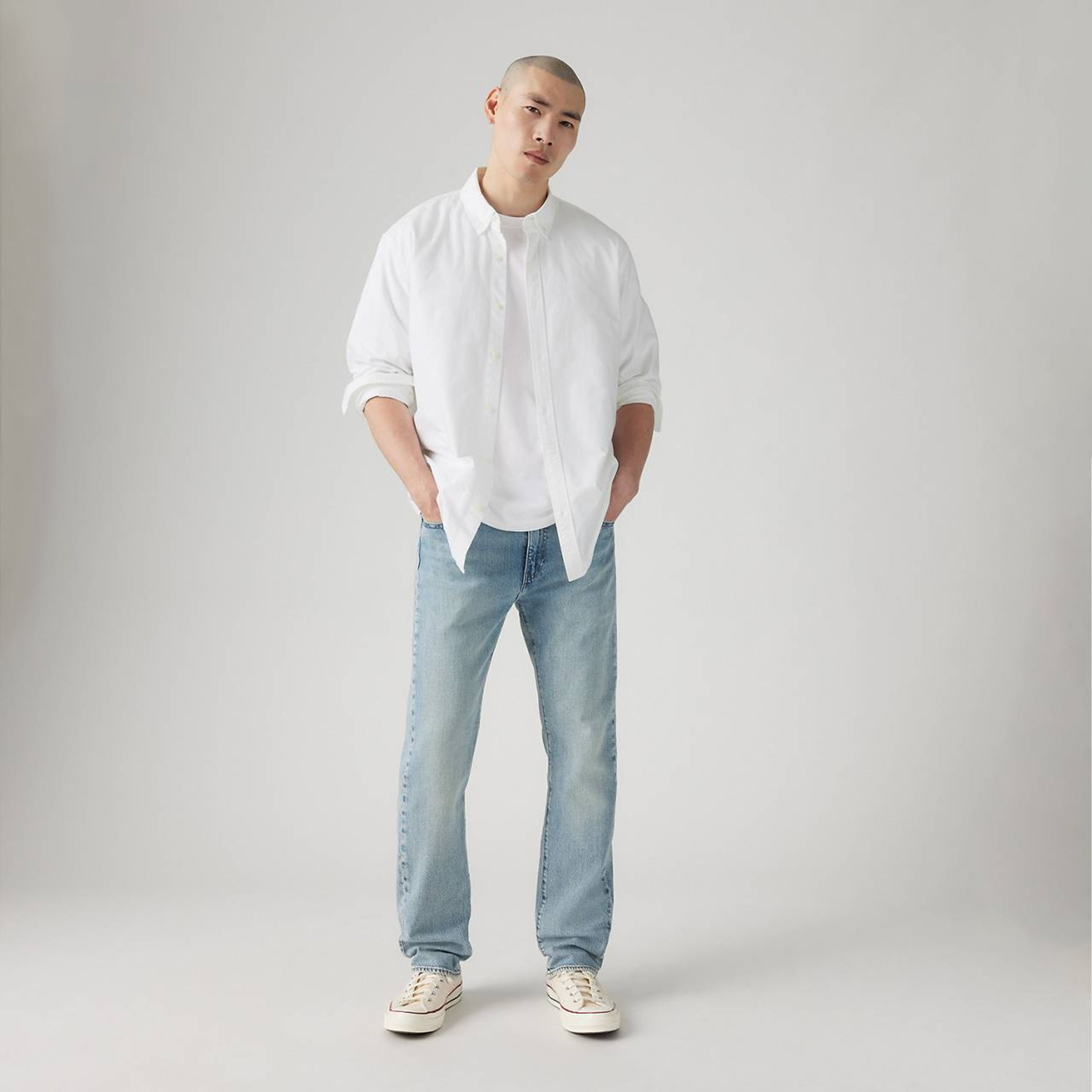 Levi's 505 Straight Fit Indigo 5 Pocket Men's Jeans Inseam 34-men-clothing-jeans-image-2