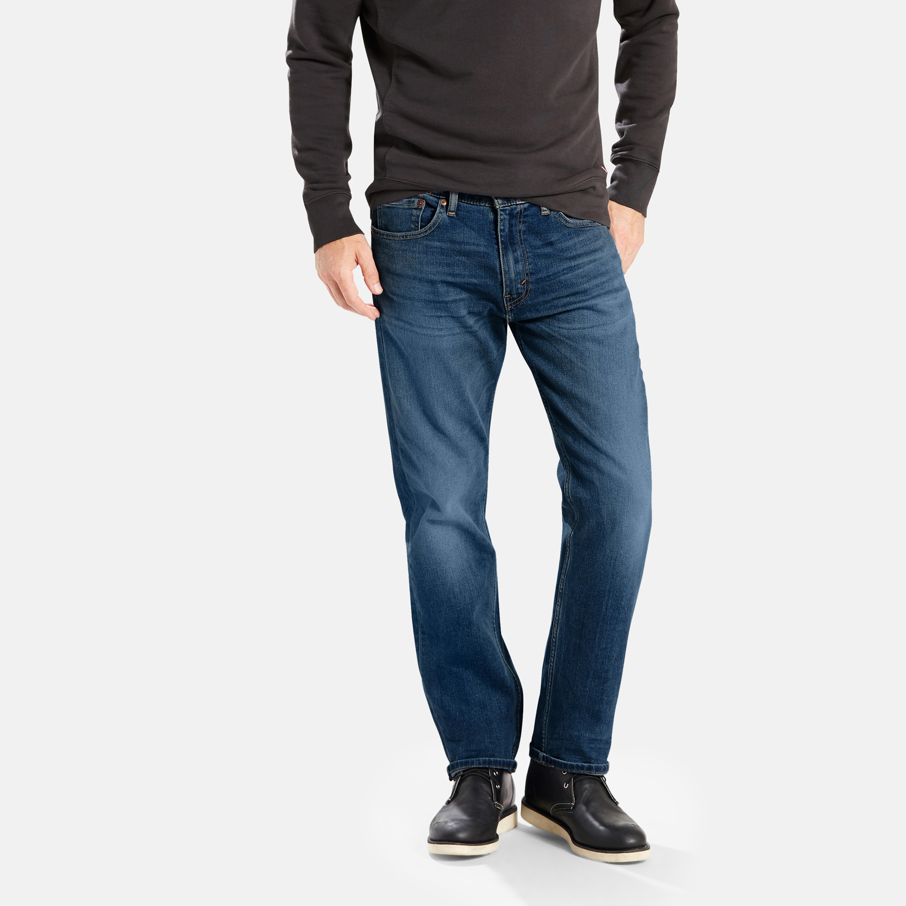 Levi's 505 Regular Fit Indigo 5 Pockets Men's Jeans-men-clothing-bottoms-jeans-image-1