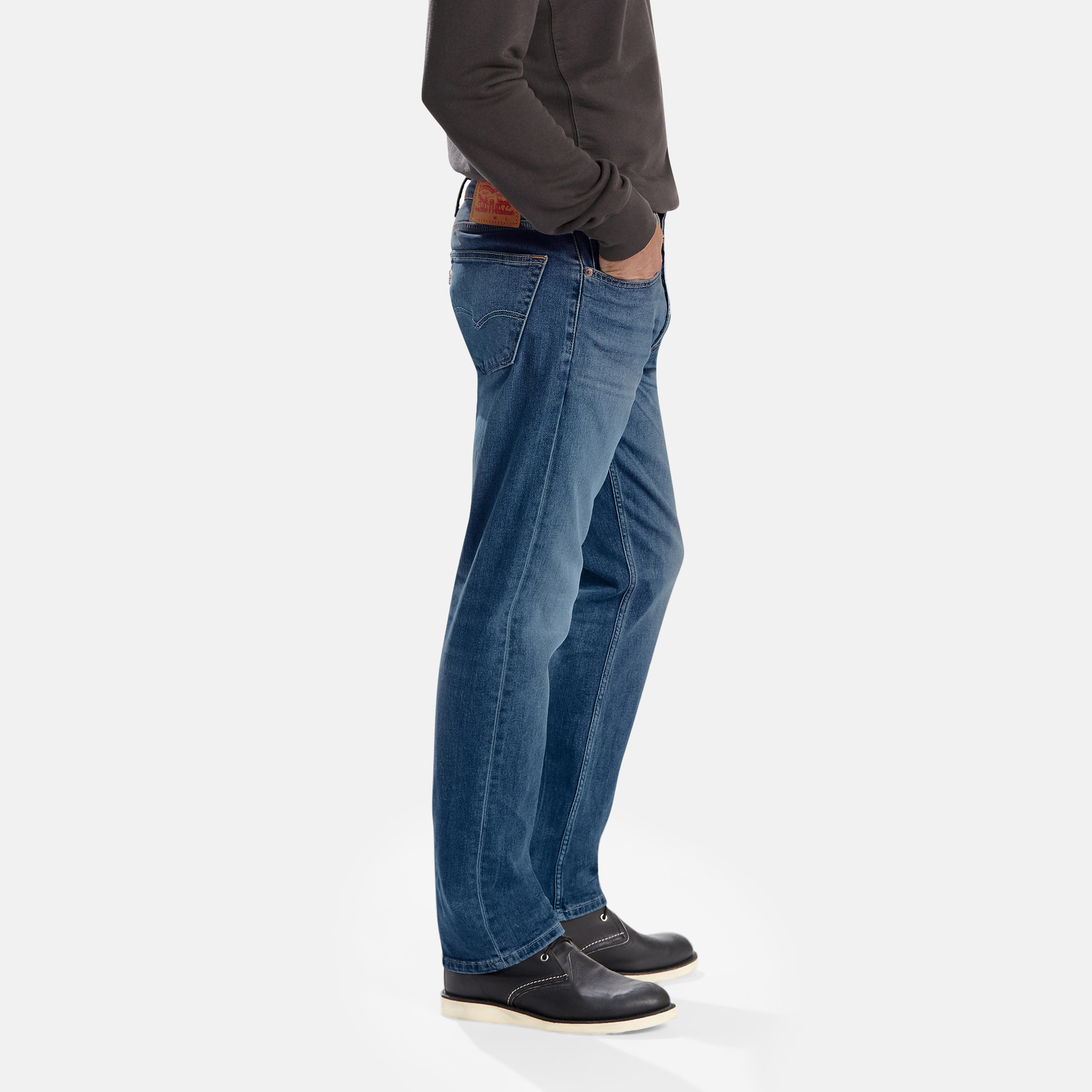 بنطال جينز رجالي من Levi's 505 بقصة عادية نيلي و5 جيوب-men-clothing-bottoms-jeans-image-3