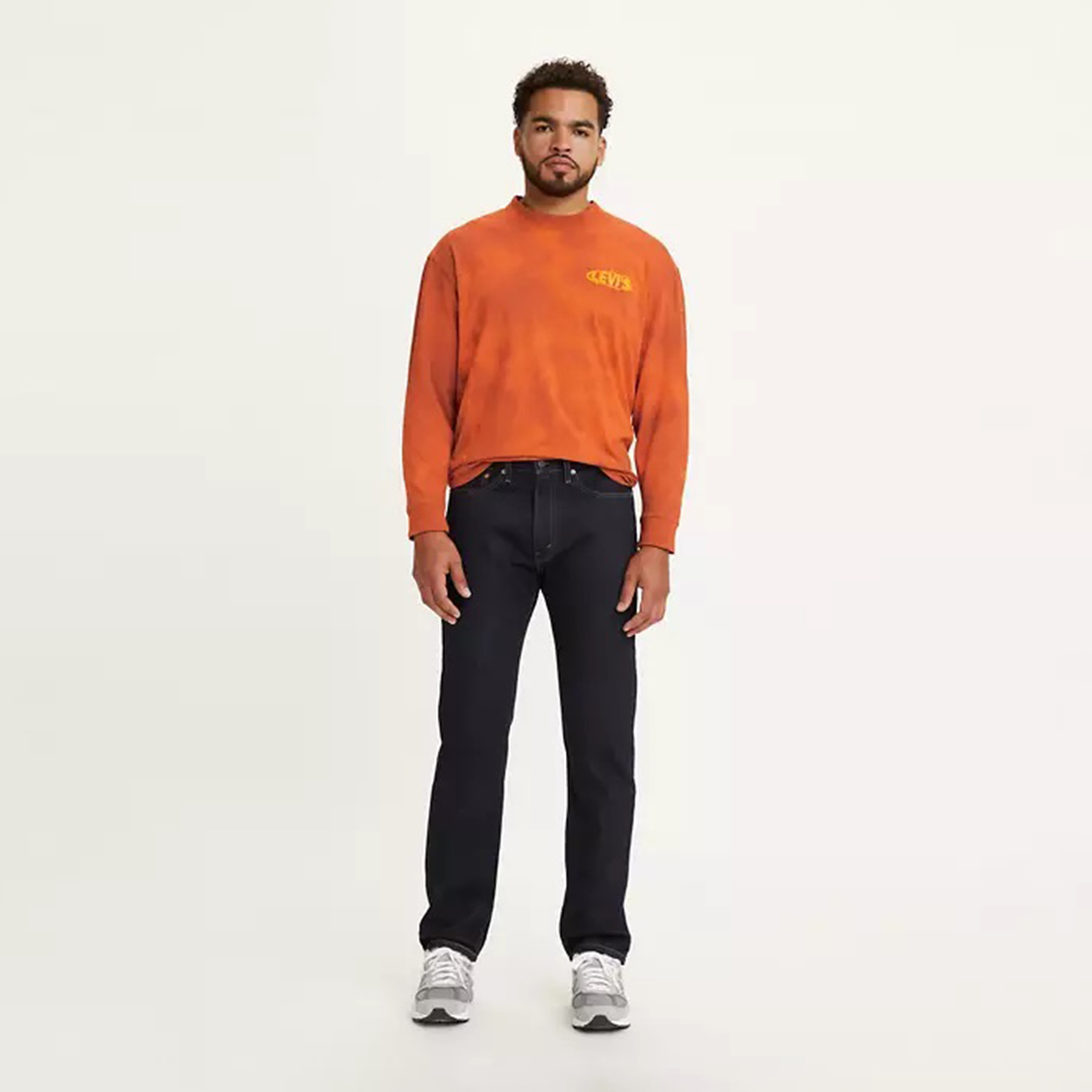 بنطال جينز رجالي من Levi's 505 ذو قصة عادية باللون الأزرق الداكن، درزة داخلية 32-men-clothing-bottoms-jeans-image-1