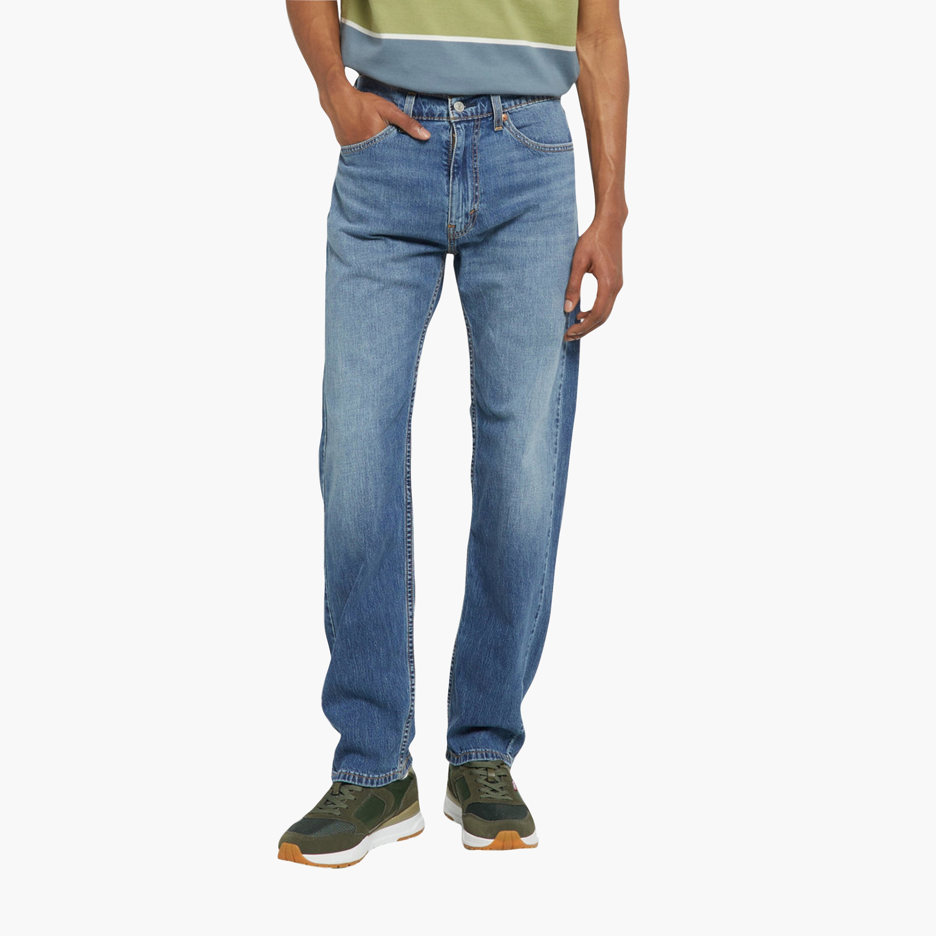 Levi's 505 Straight Fit Blue 5-Pocket Men's Jeans Inseam 32-men-clothing-bottoms-jeans-image-1