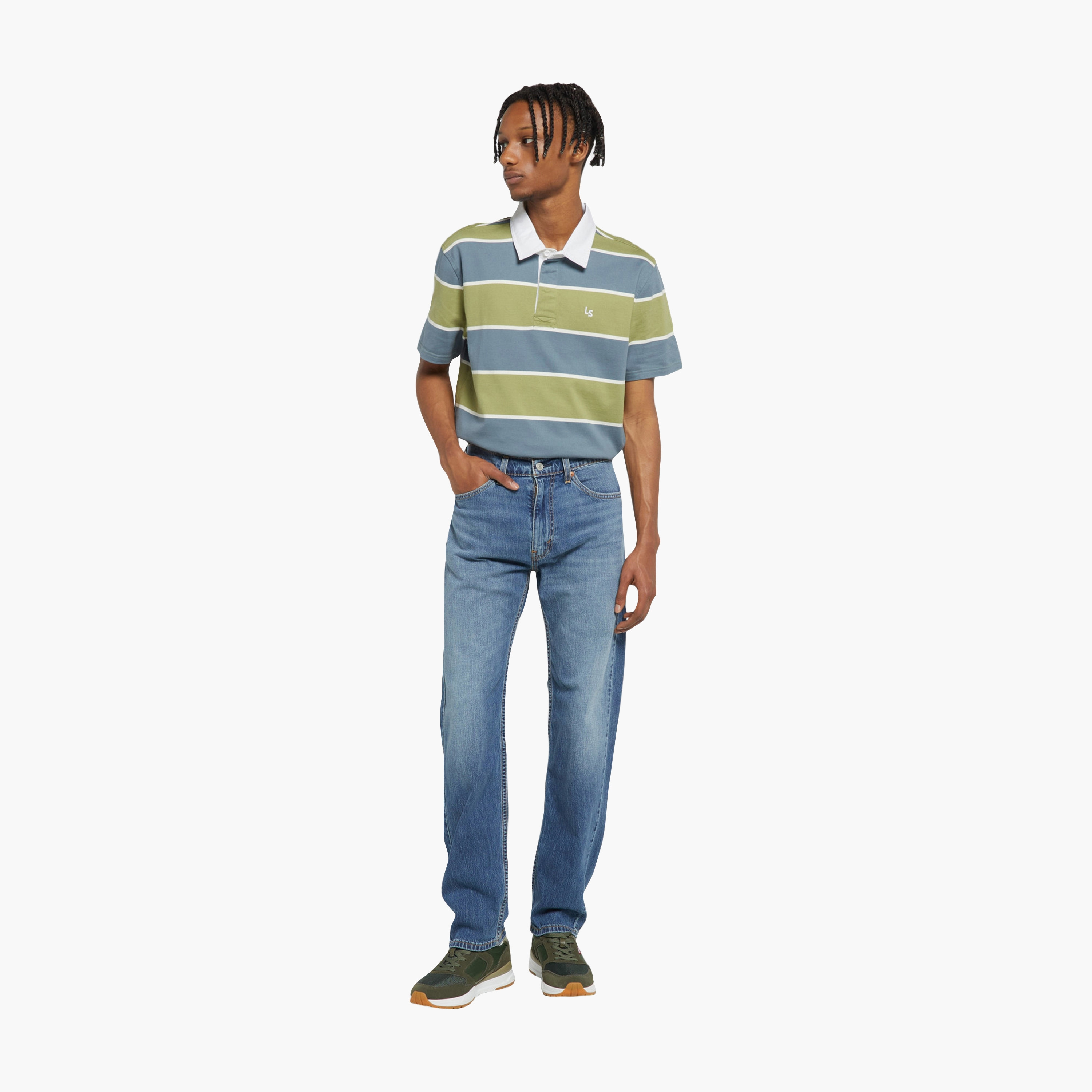 Levi's 505 Straight Fit Blue 5-Pocket Men's Jeans Inseam 32-men-clothing-bottoms-jeans-image-2