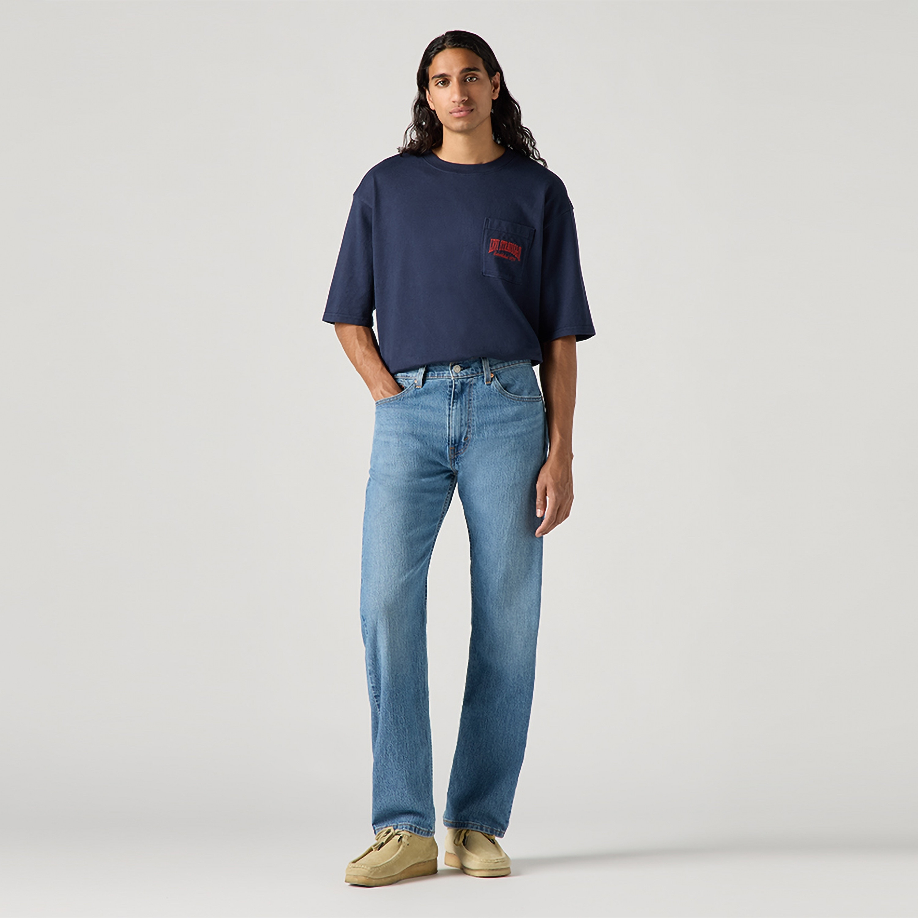 جينز ليفايز 505 ستريت فيت أزرق بخمسة جيوب داخلية 32-men-clothing-bottoms-jeans-image-1