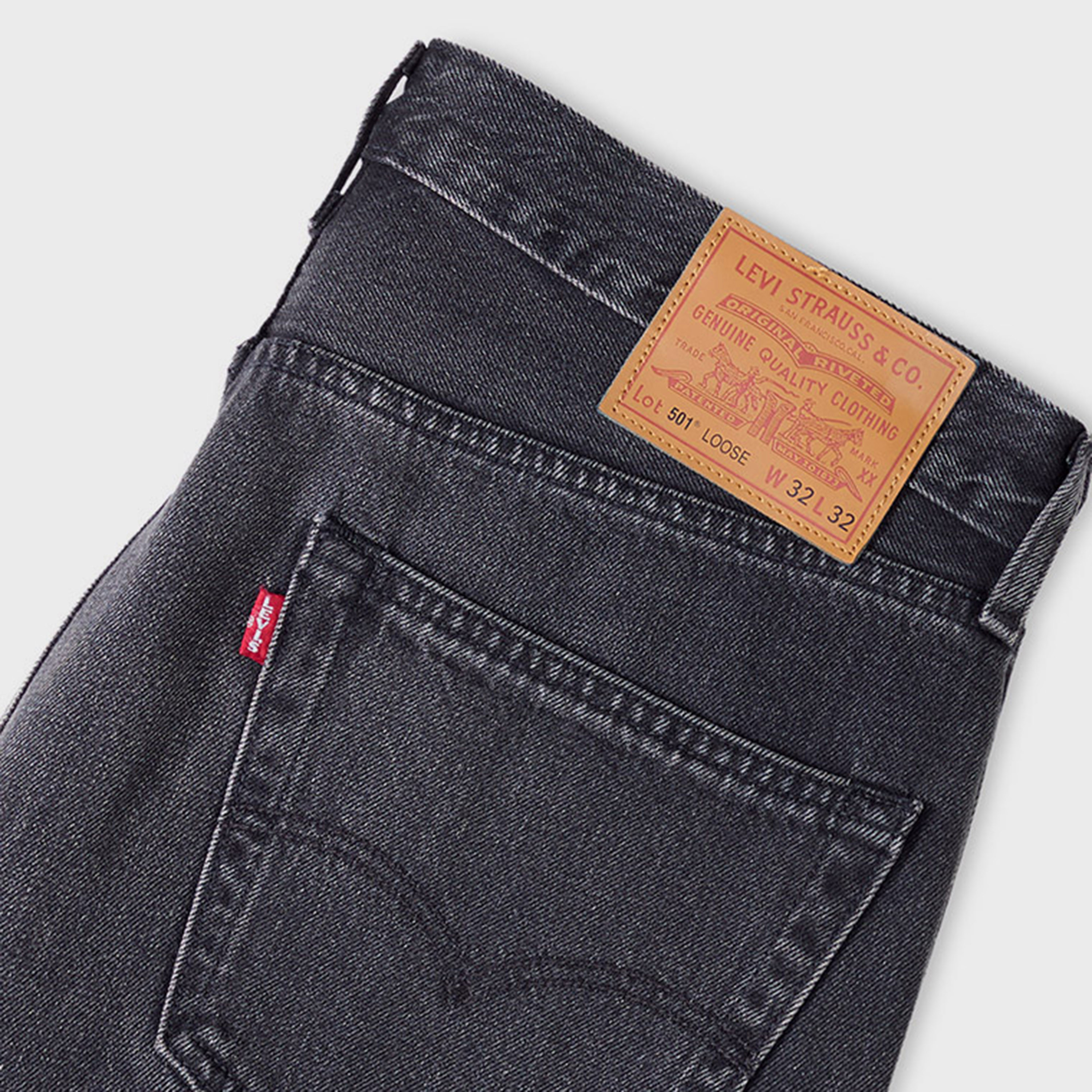 Levi's 501 Loose Fit Black Washed Men's Jeans Inseam 32-men-clothing-bottoms-jeans-image-4