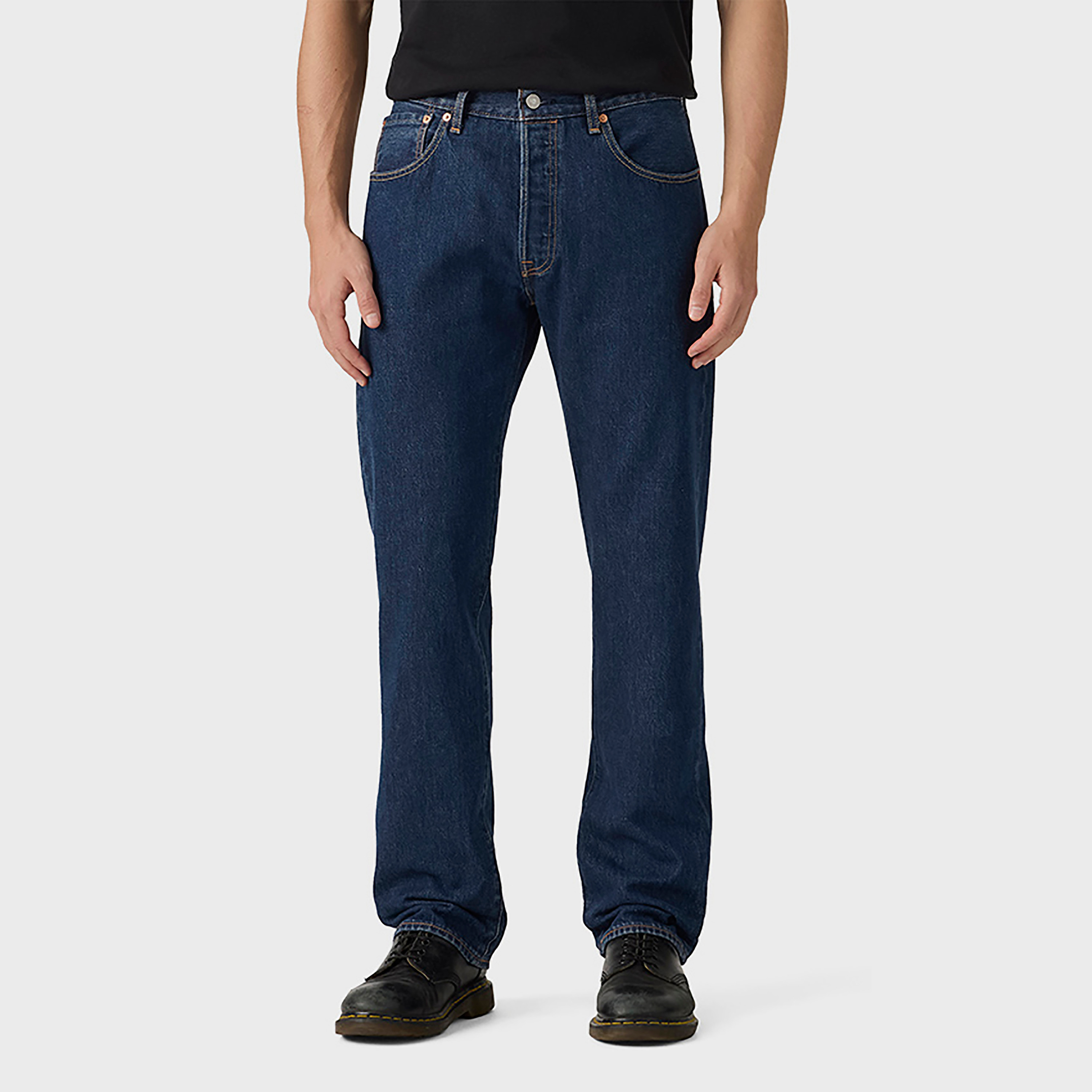 Levi's 501 Relaxed Fit Dark Indigo 5 Pocket Men's Jeans Inseam 32-men-clothing-bottoms-jeans-image-1
