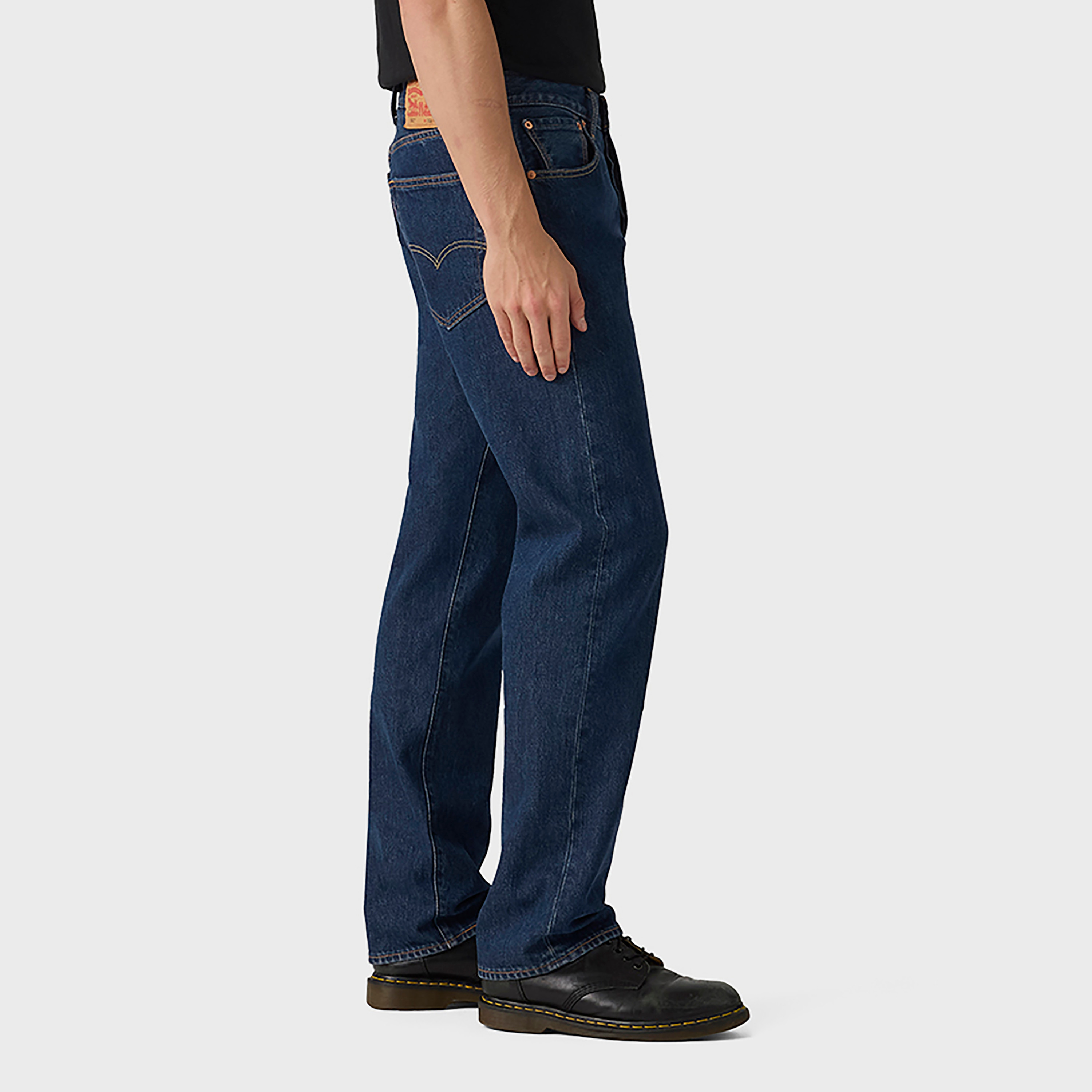 Levi's 501 Relaxed Fit Dark Indigo 5 Pocket Men's Jeans Inseam 32-men-clothing-bottoms-jeans-image-2
