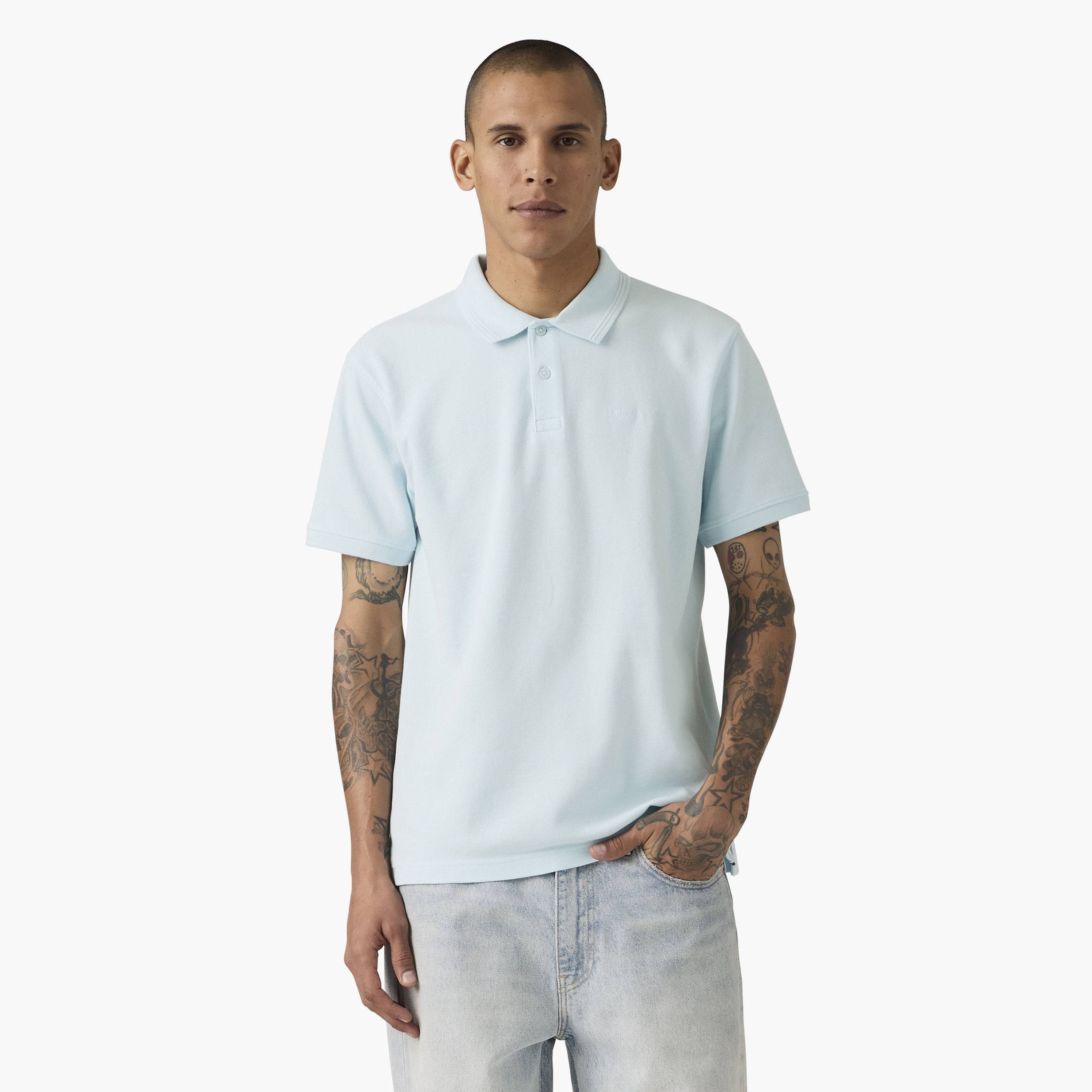 Levi's Plain Collared Short Sleeves Men's Polo T-Shirt-men-clothing-tshirtsandpolos-polos-image-1