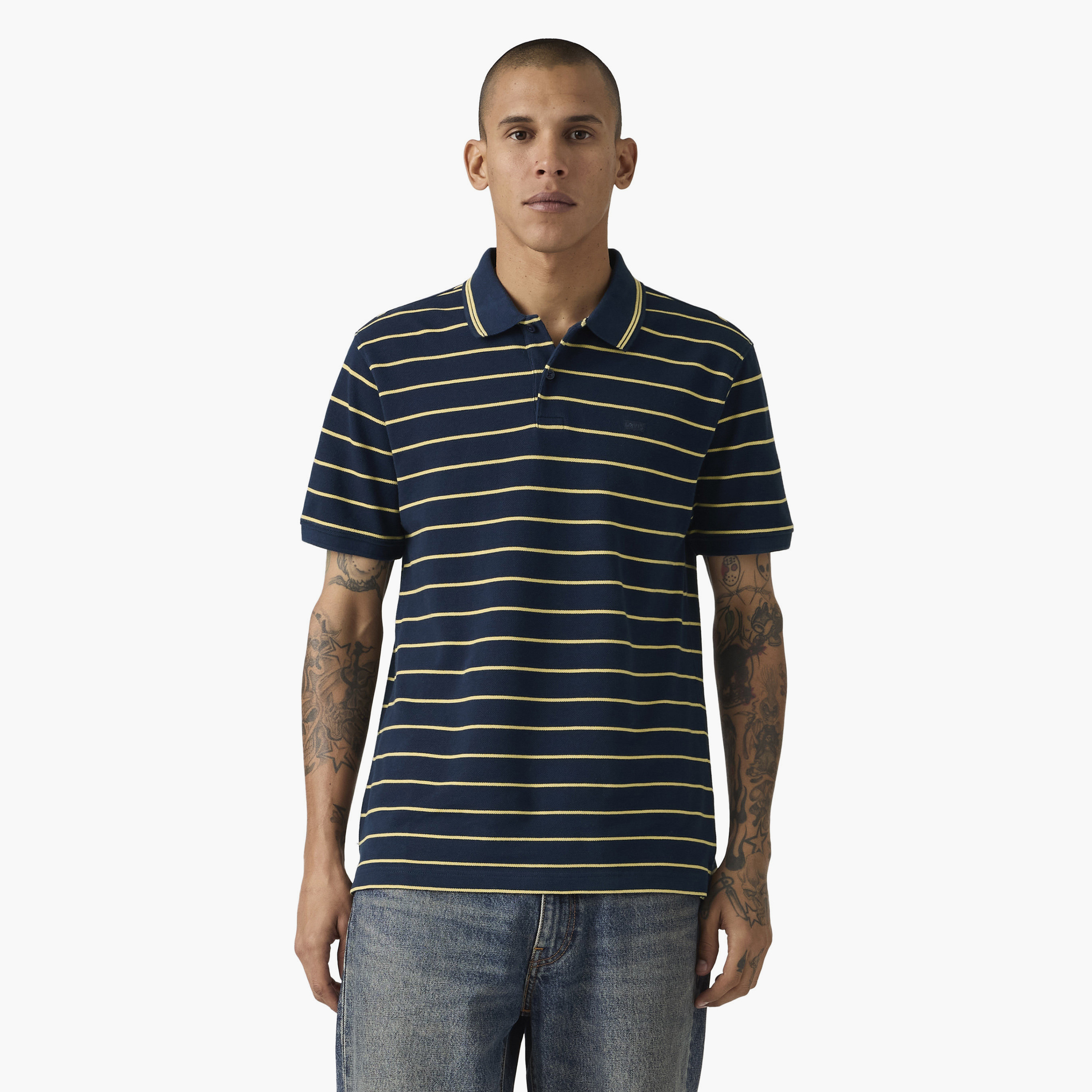تيشيرت بولو رجالي مخطط بياقة وأكمام قصيرة من ليفايز-men-clothing-tshirtsandpolos-polos-image-1
