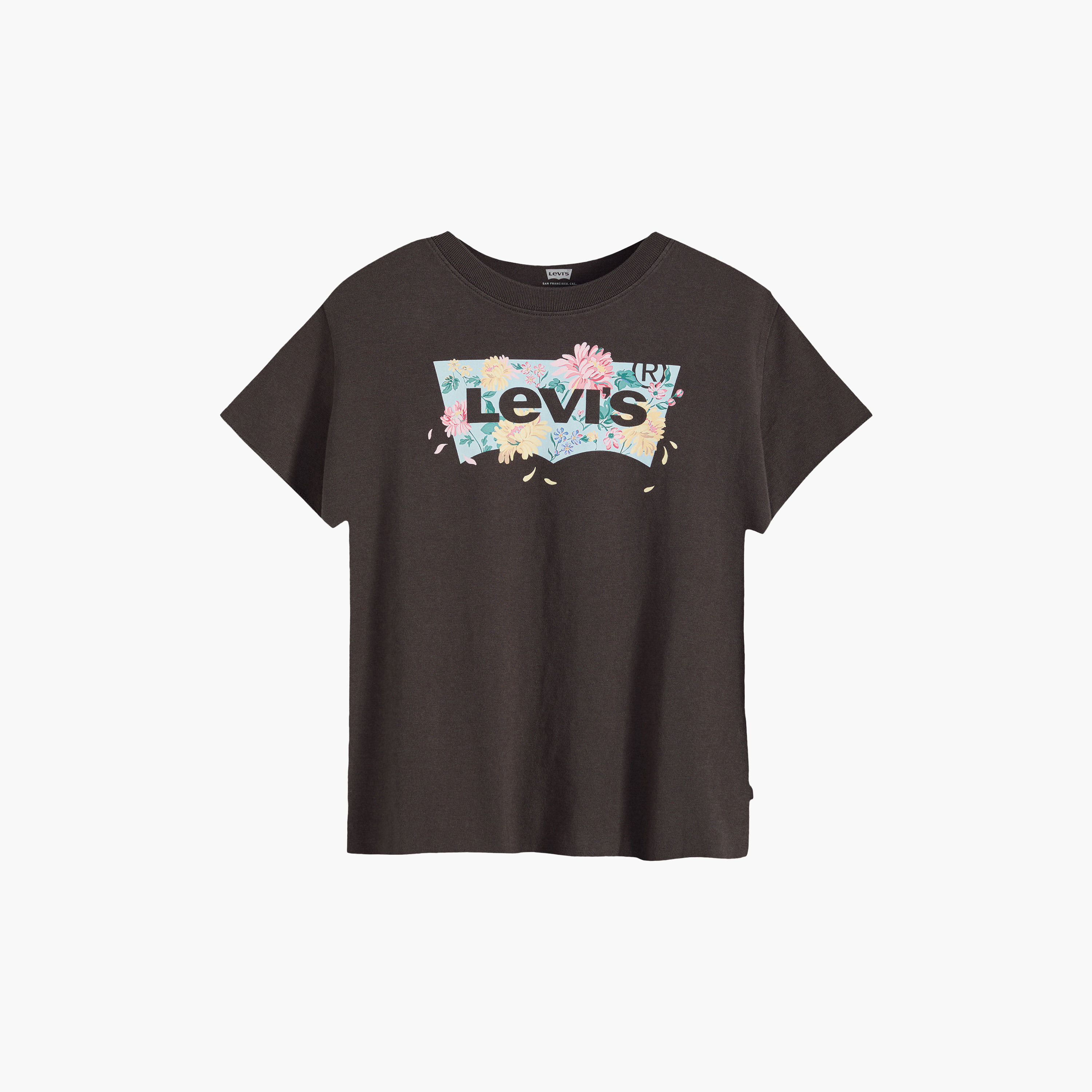 تيشيرت حريمي بأكمام قصيرة وياقة دائرية، بطبعة زهور جرافيك من ليفايس.-women-clothing-tshirts-image-5