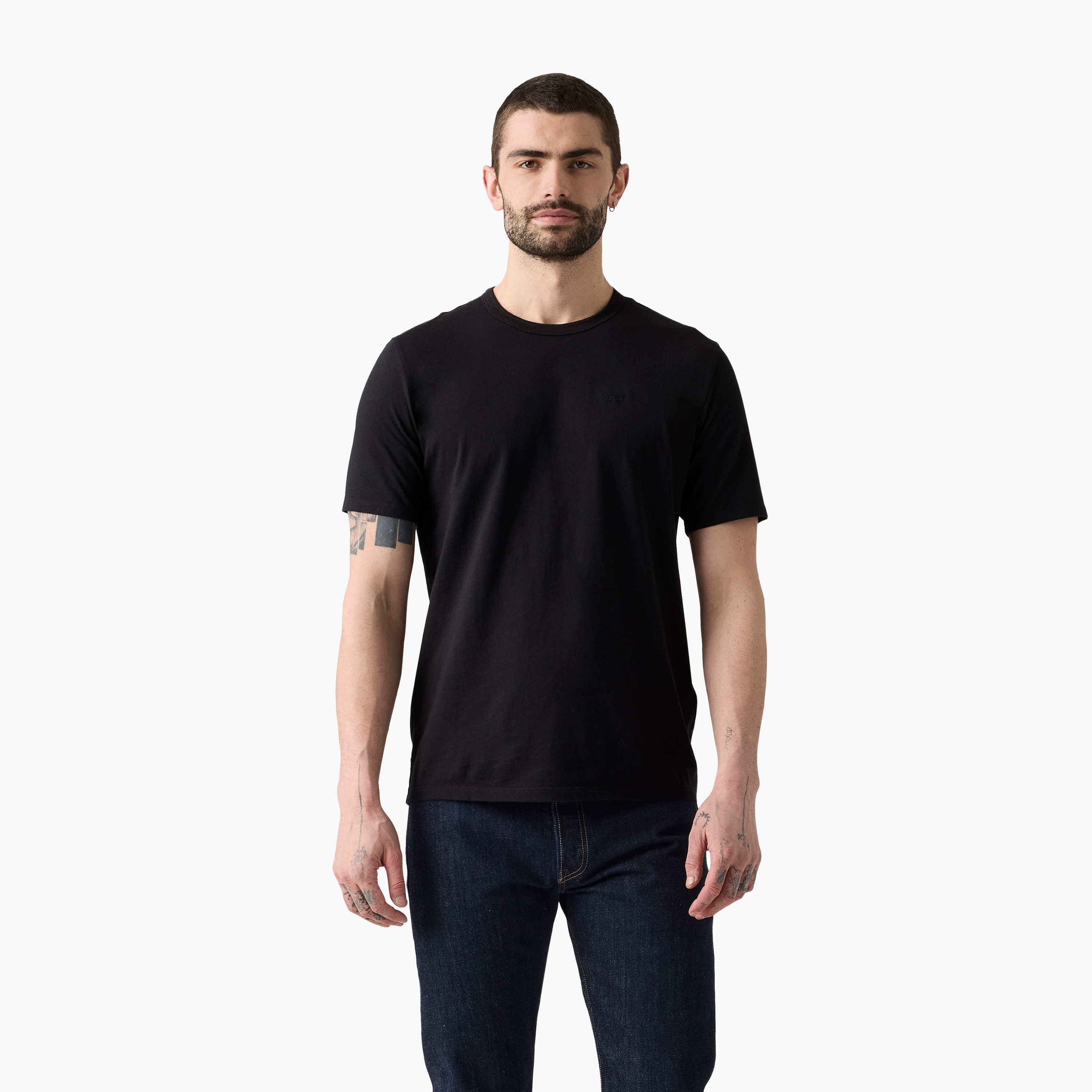 تي شيرت رجالي سادة بياقة دائرية وأكمام قصيرة من ليفايس-men-clothing-tshirtsandpolos-tshirts-image-1