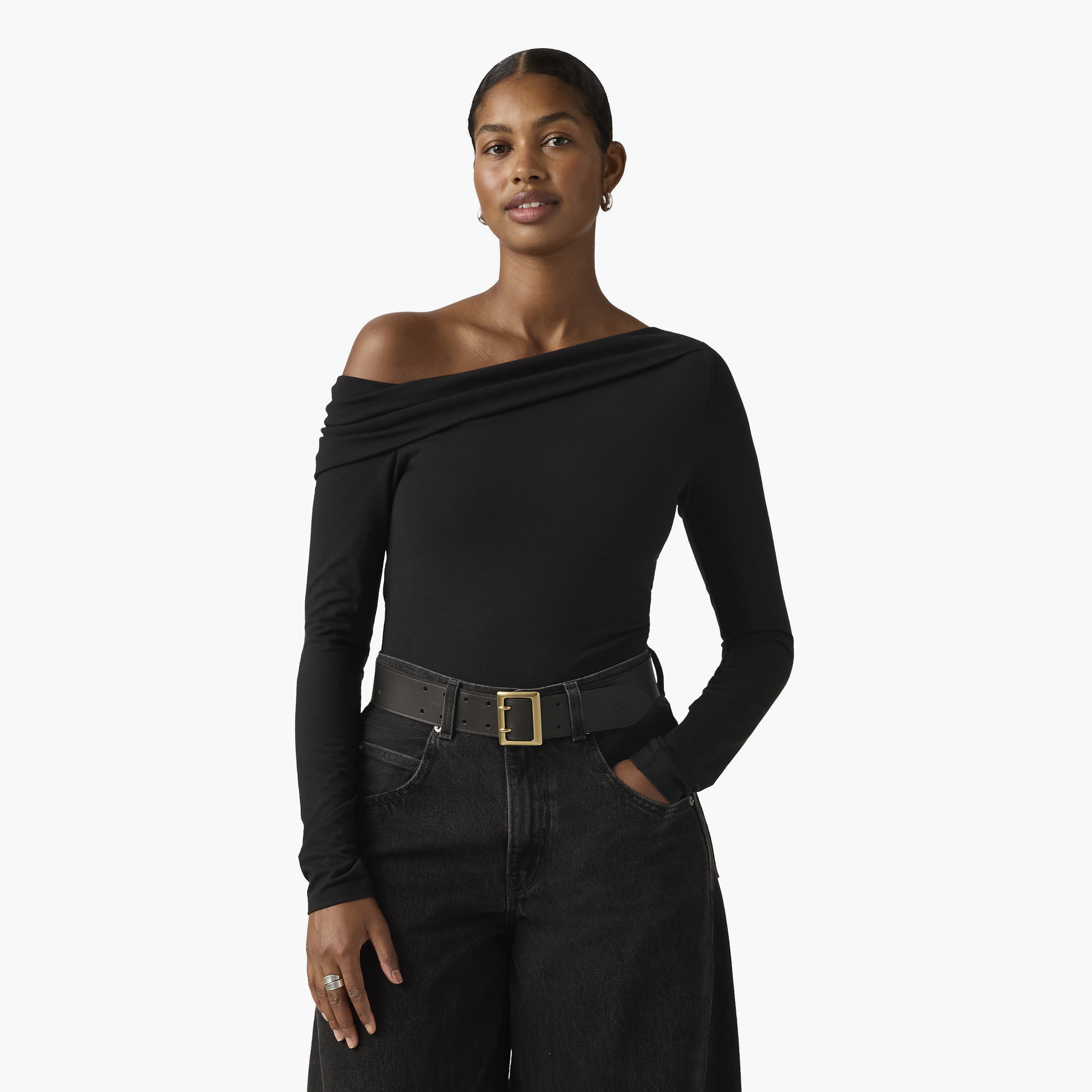 Levi's Plain Off-Shoulder Long Sleeves Women's Top-women-clothing-shirtsandblouses-blouses-image-1