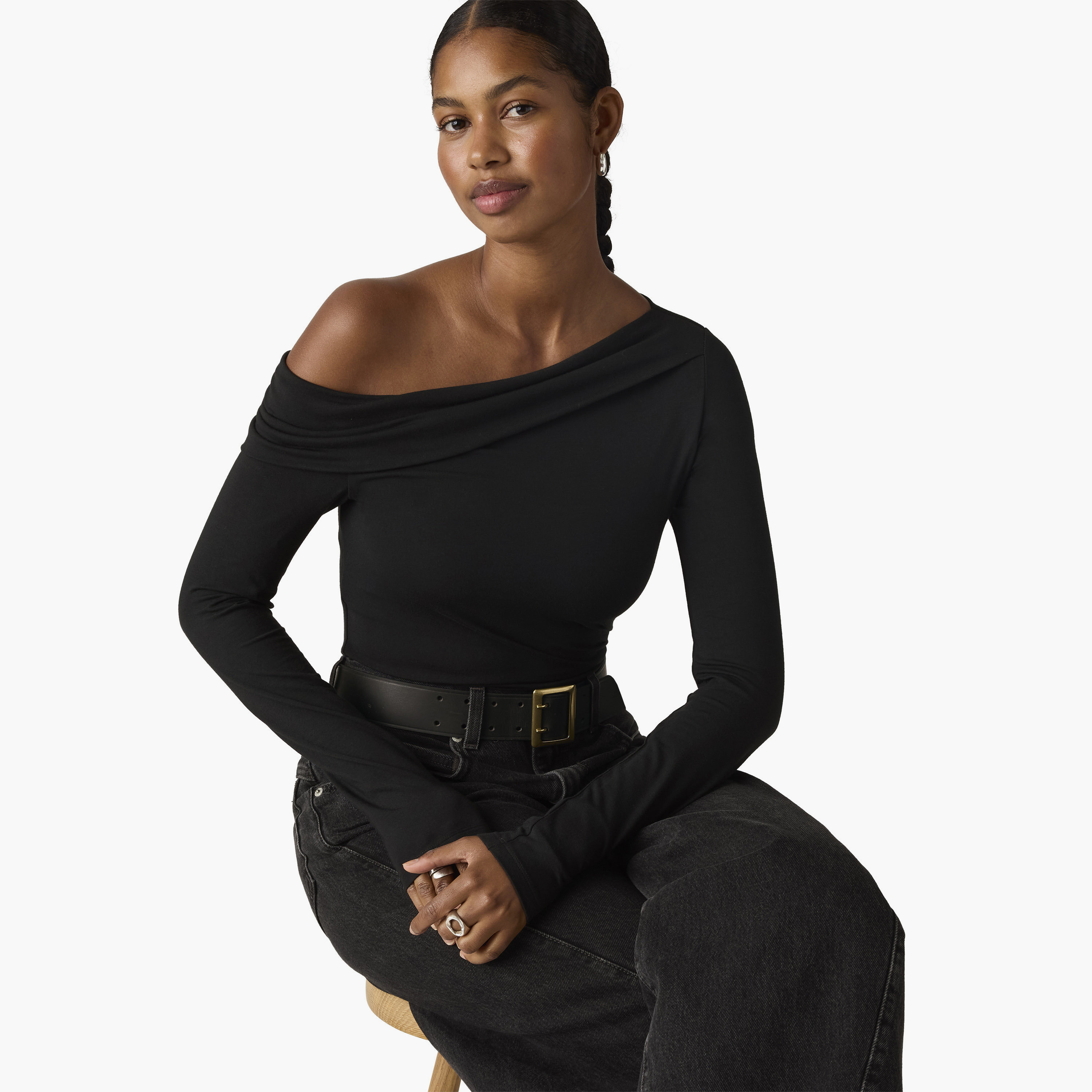 Levi's Plain Off-Shoulder Long Sleeves Women's Top-women-clothing-shirtsandblouses-blouses-image-3