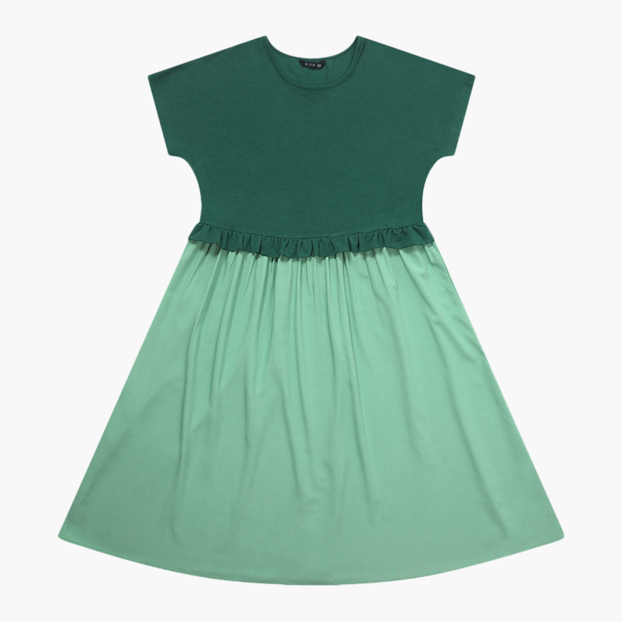 Rina Women Polyester and Cotton Solid Green Midi Dress-women-clothing-dresses-image-4