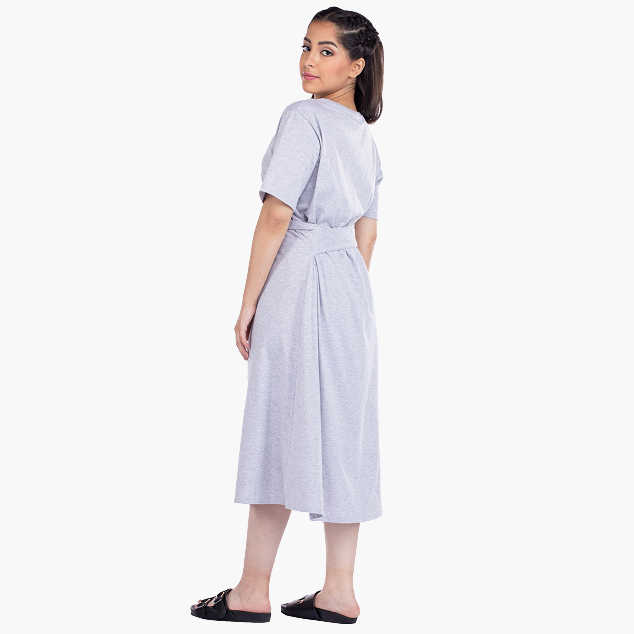 Rina Women Printed Grey Midi Dress-women-clothing-dresses-image-3