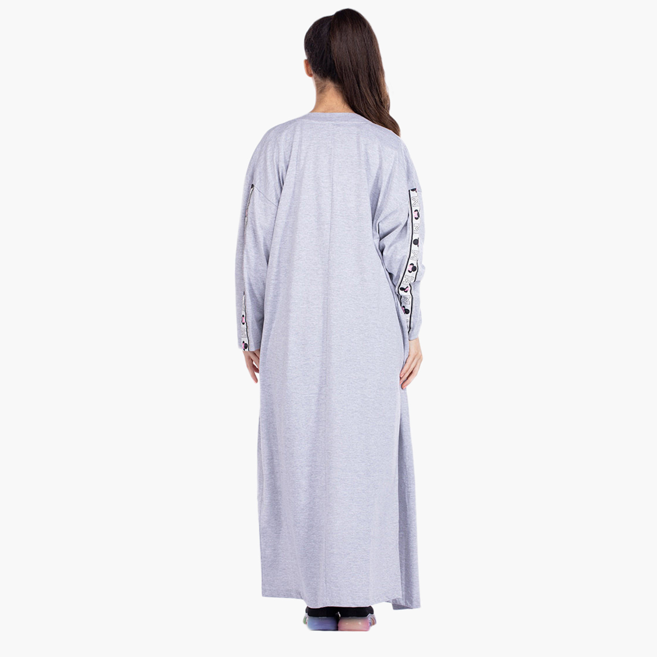 Rina Women Polyester and Cotton Solid Grey Jelabiya-women-arabicclothing-jalabiyas-image-2