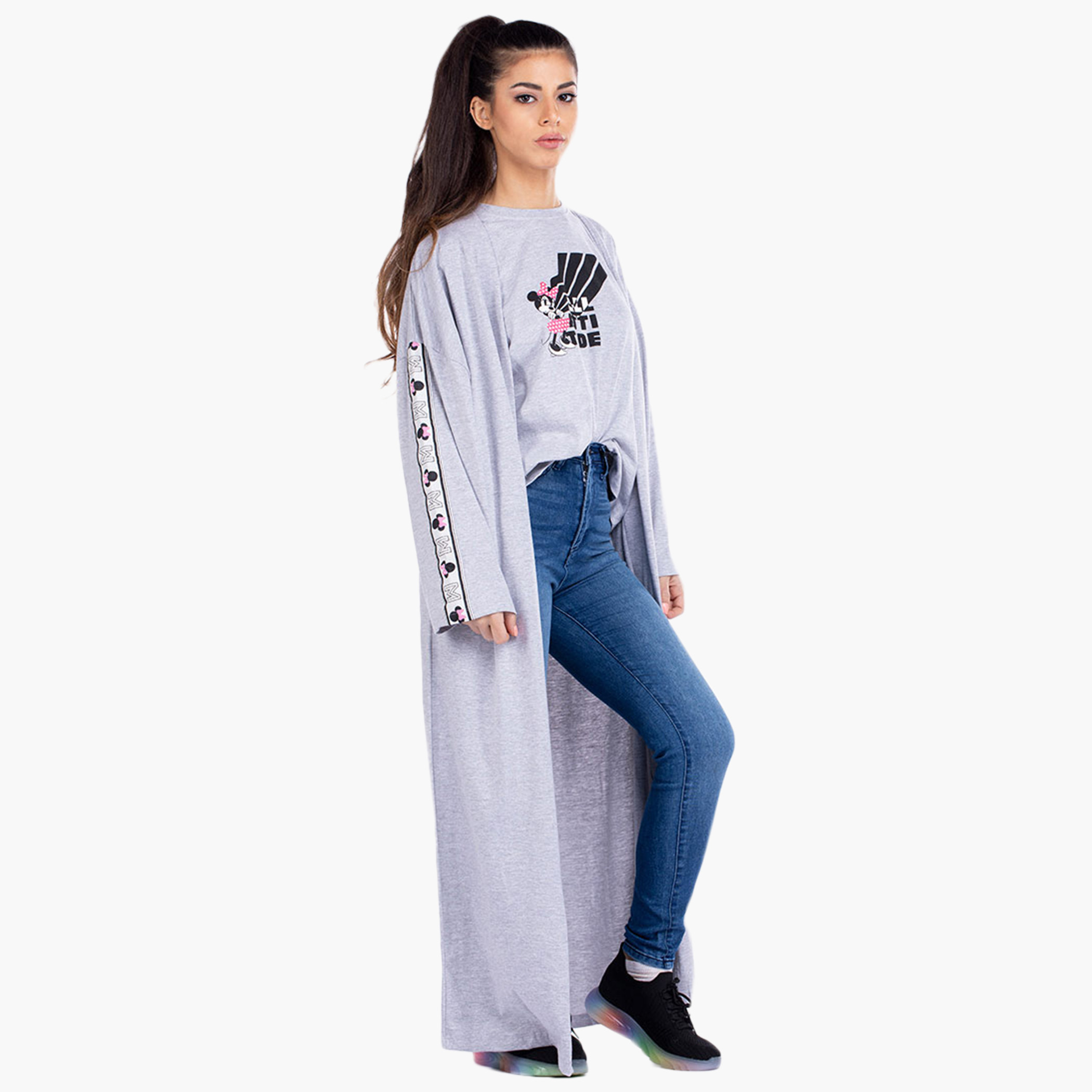 Rina Women Polyester and Cotton Solid Grey Jelabiya-women-arabicclothing-jalabiyas-image-1