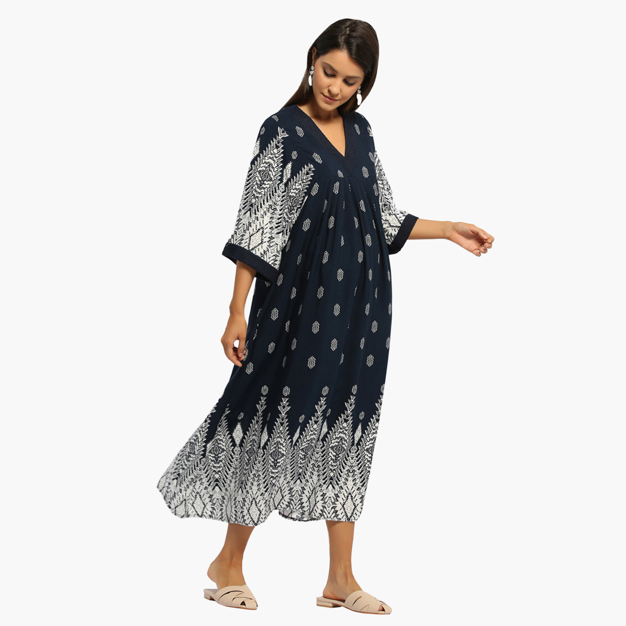 رينا  أزرق متوسط الطول فستان-women-clothing-dresses-image-1