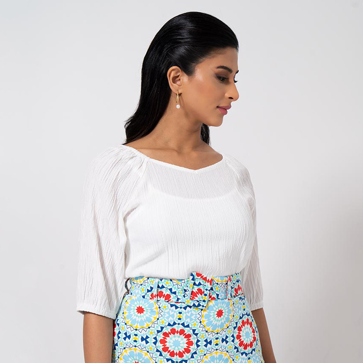 RINA Cotton & Polyester Solid Women White Top-women-clothing-shirtsandblouses-blouses-image-1
