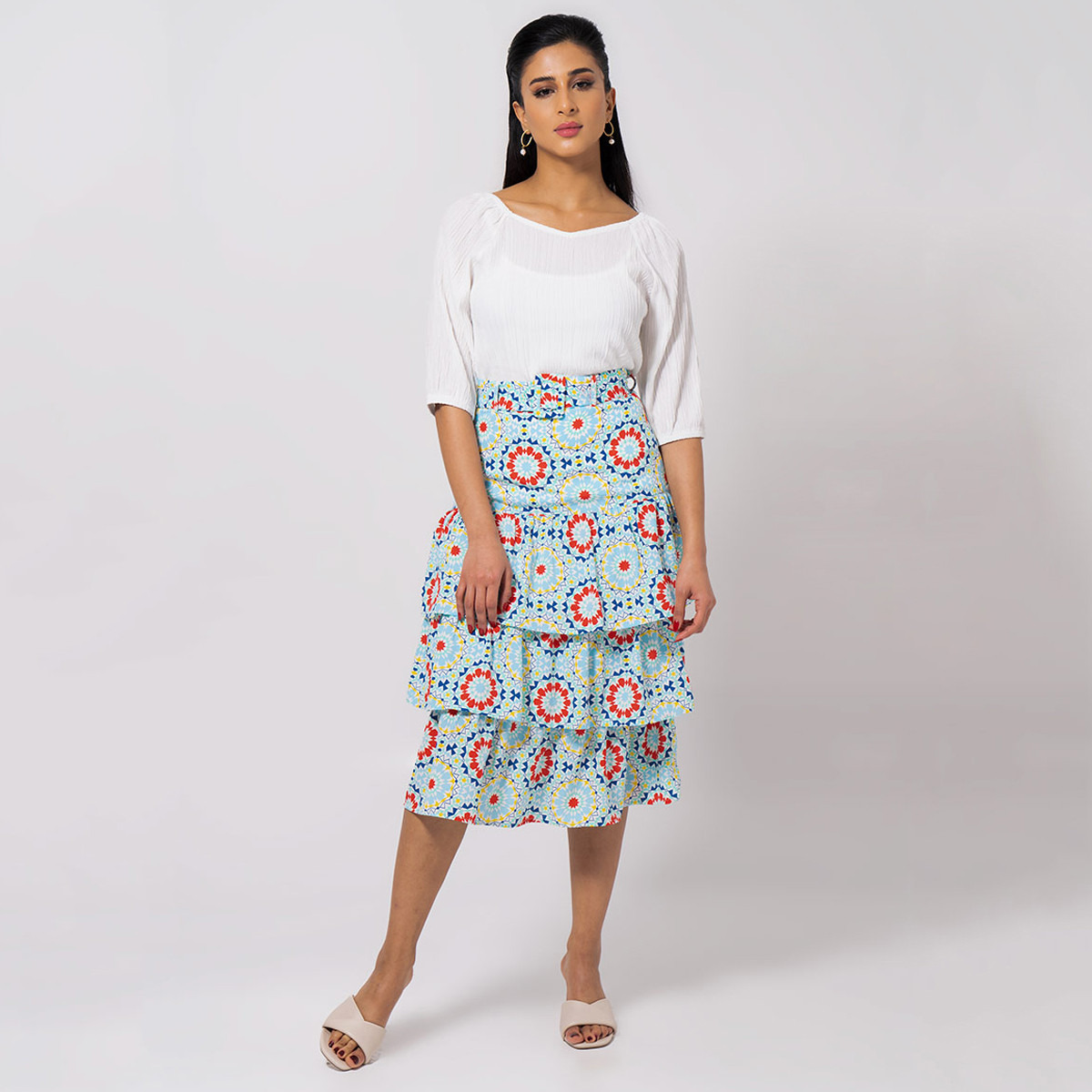 RINA Cotton & Polyester Solid Women White Top-women-clothing-shirtsandblouses-blouses-image-2