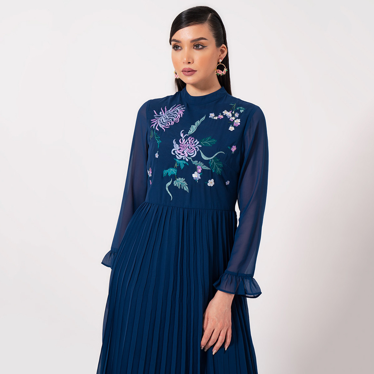 رينا  أزرق متوسط الطول فستان-women-clothing-dresses-image-2