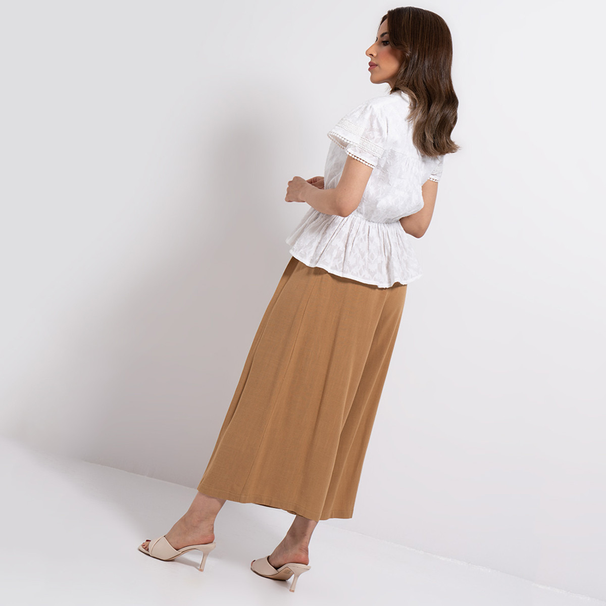 Rina Cotton & Polyester Solid Women Brown Pant-women-clothing-bottoms-trousers-image-3