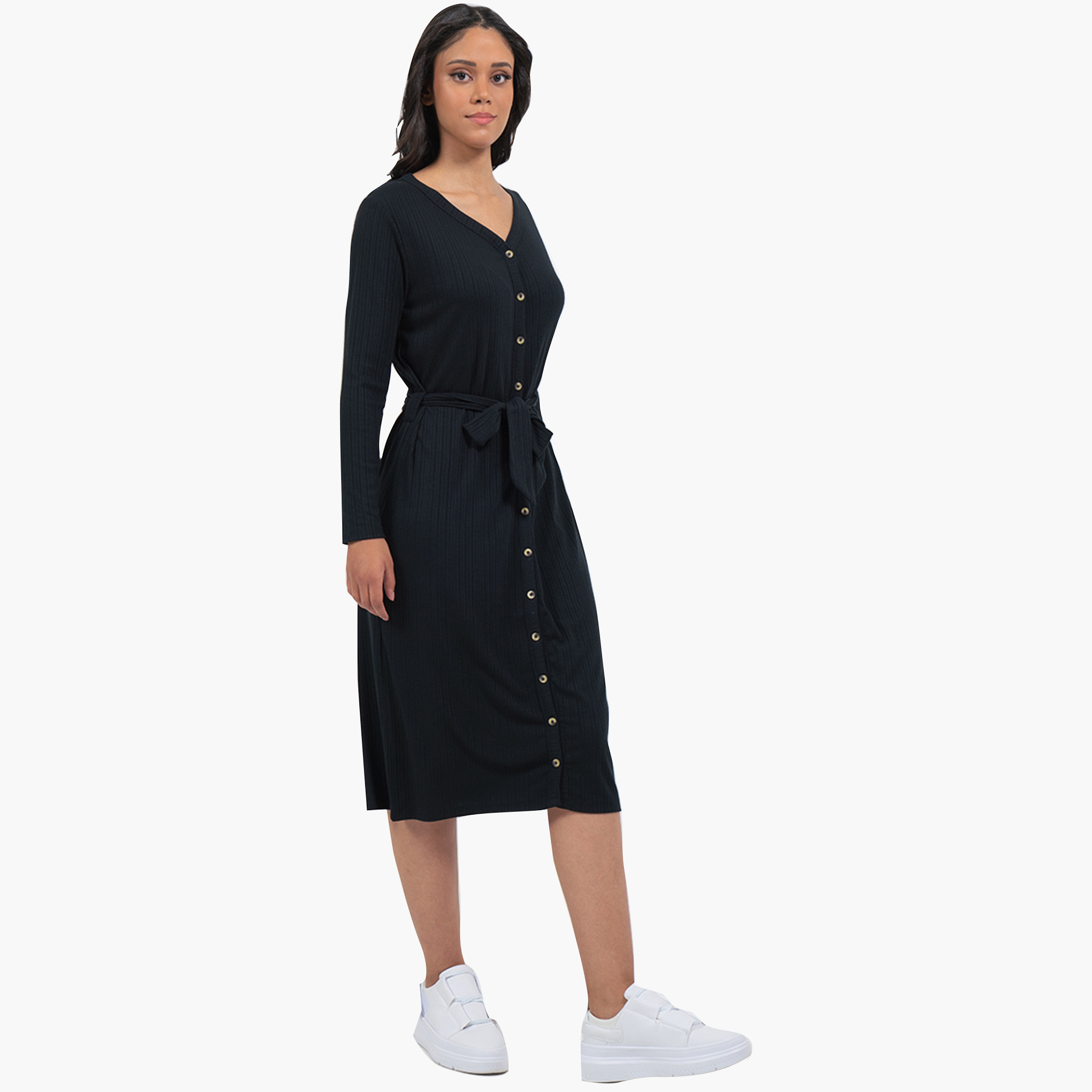رينا أسود متوسط الطول فستان-women-clothing-dresses-image-1