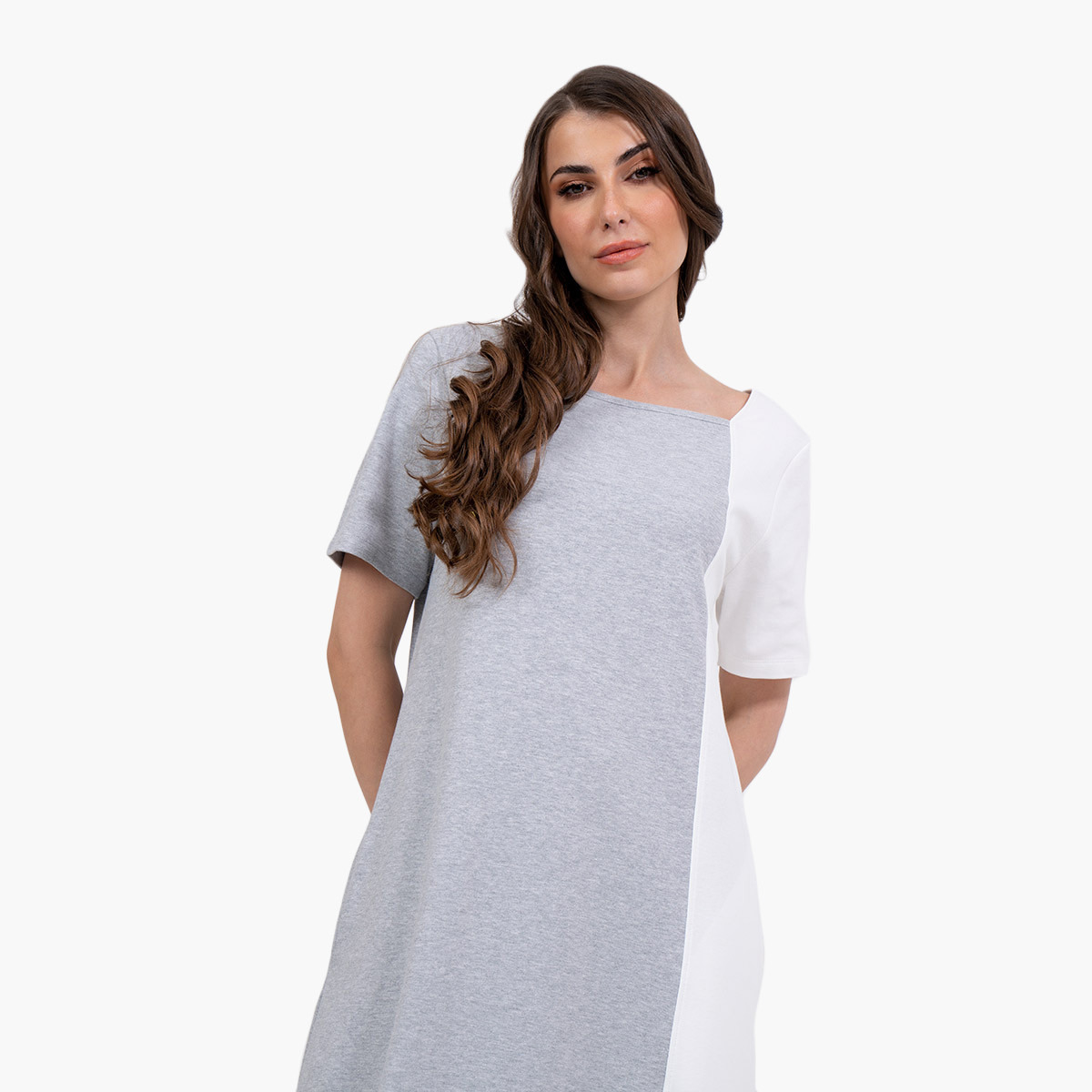 Rina Women Colour Blocking Slant Pocket Maxi Dress-women-clothing-dresses-image-2