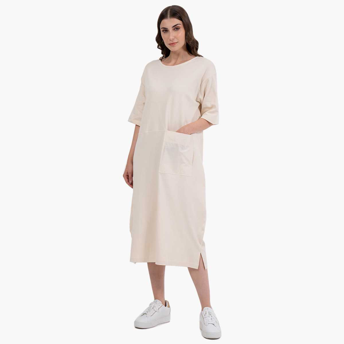 رينا  كريم متوسط الطول فستان-women-clothing-dresses-image-1