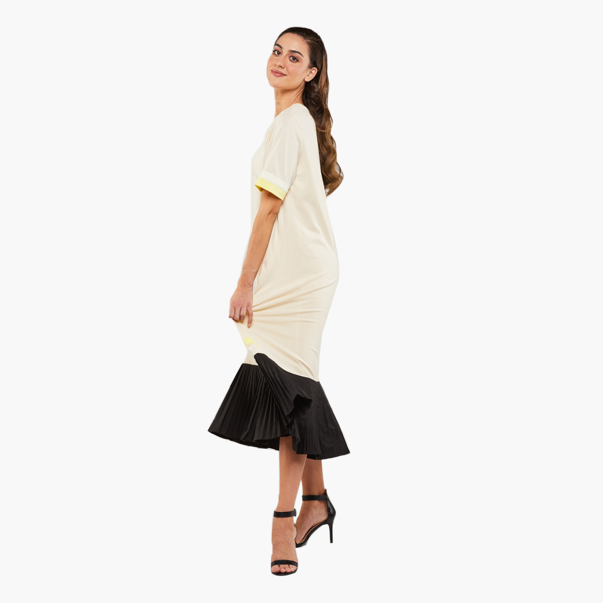 رينا  اللون البيج متوسط الطول فستان-women-clothing-dresses-image-1