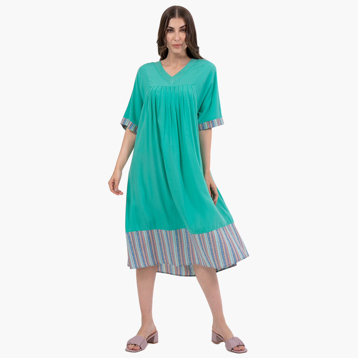 رينا  الأصفر متوسط الطول فستان-women-clothing-dresses-image-1