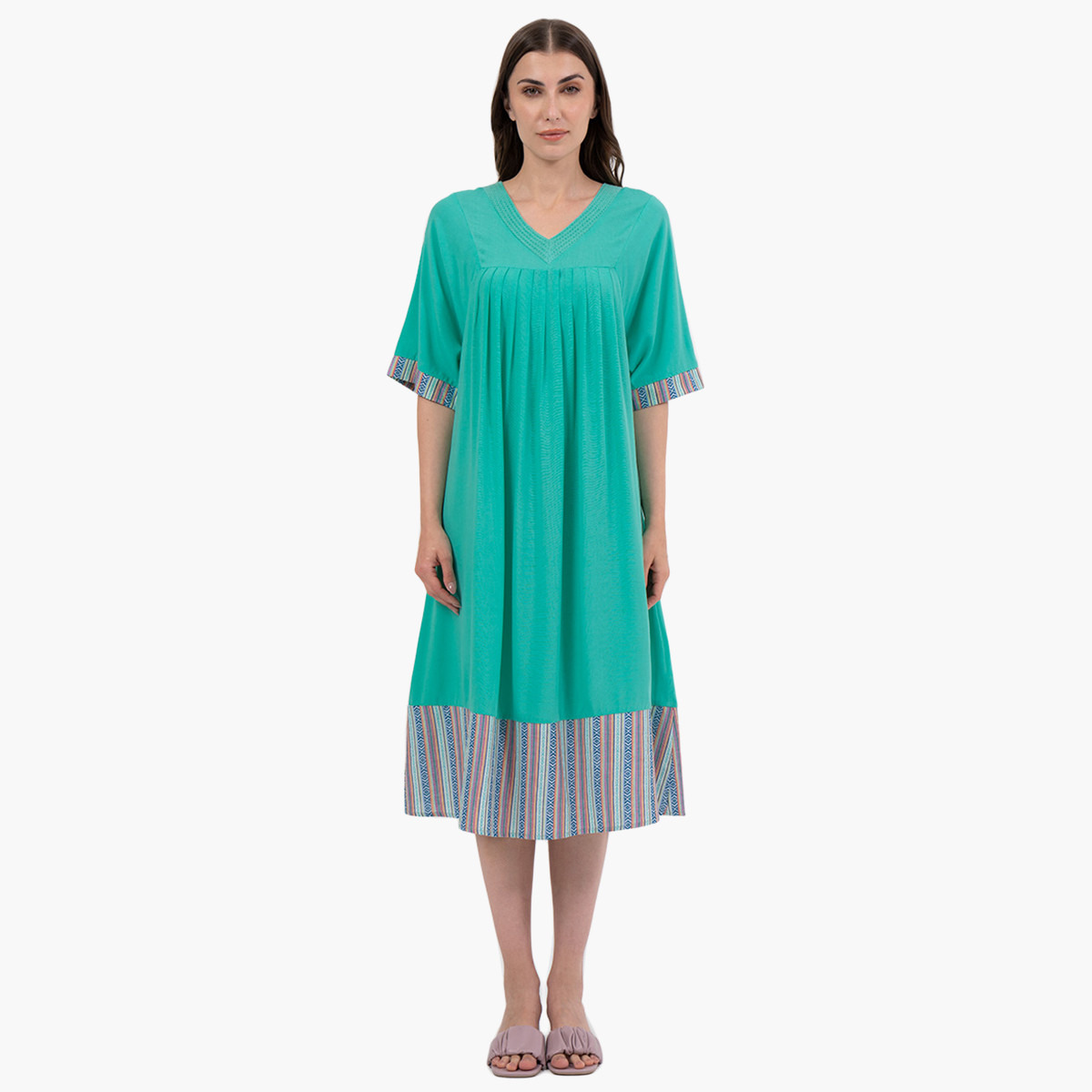 رينا  الأصفر متوسط الطول فستان-women-clothing-dresses-image-4