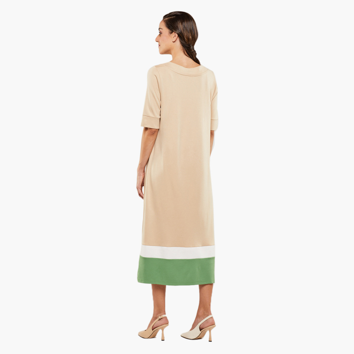 رينا  اللون البيج متوسط الطول فستان-women-clothing-dresses-image-3