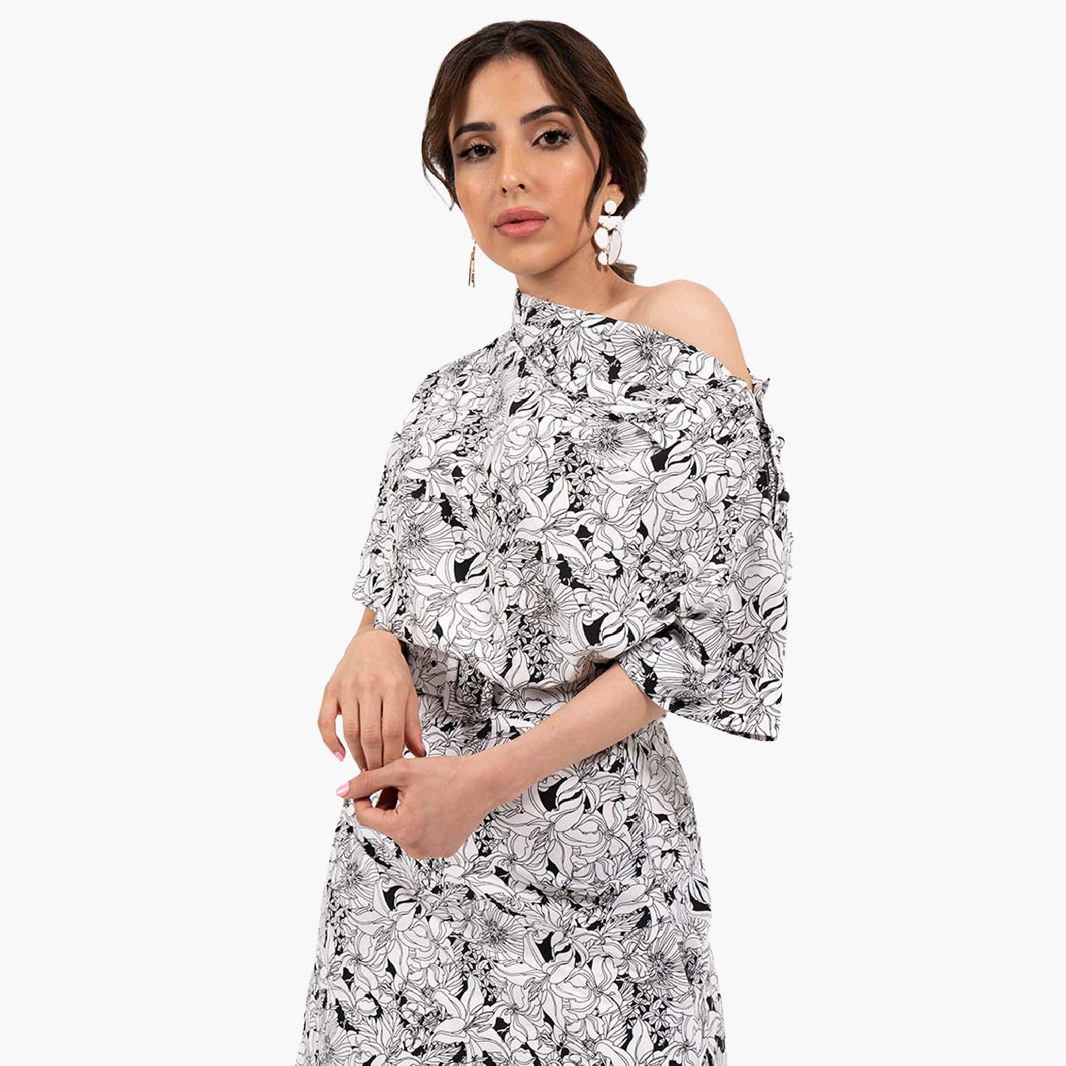 Rina Women Polyester and Cotton Floral White Midi Dress-women-clothing-dresses-image-2