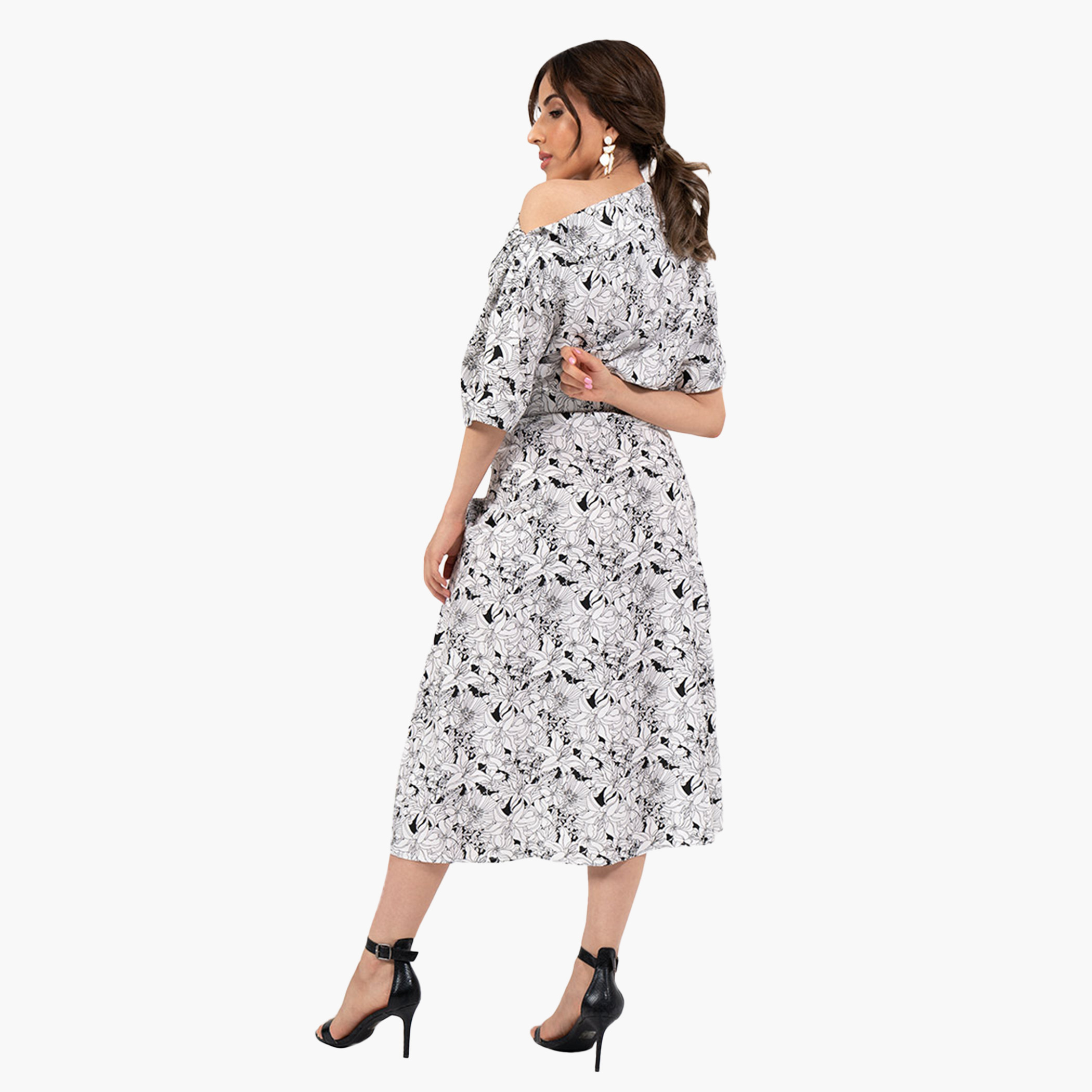 Rina Women Polyester and Cotton Floral White Midi Dress-women-clothing-dresses-image-4