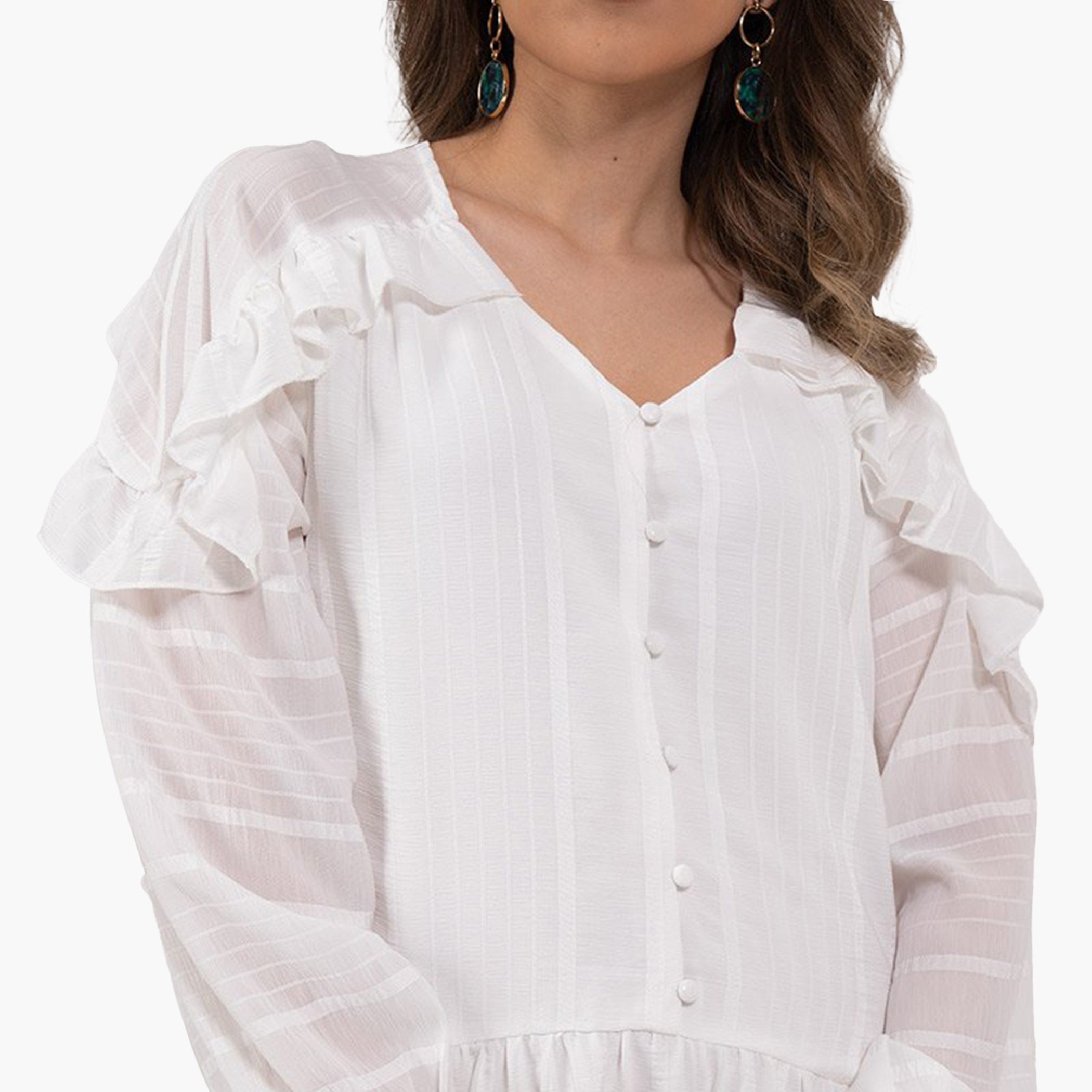 Rina Women Polyester and Cotton Ruffle White Midi Dress-women-clothing-dresses-image-3