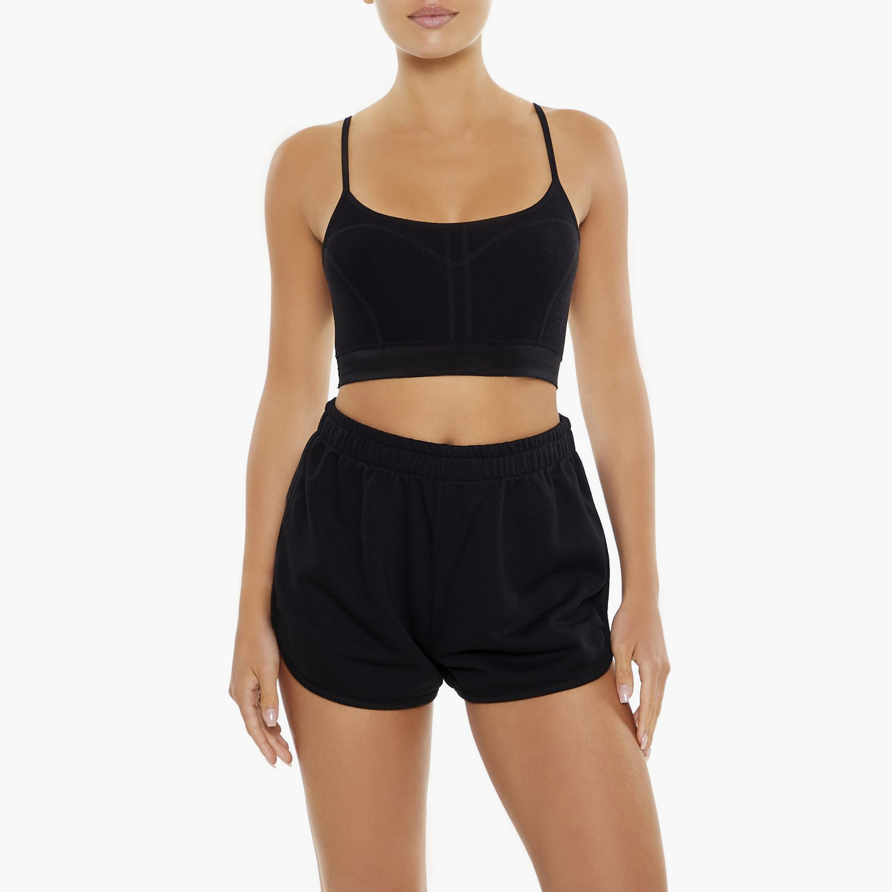 Buy Women s Forever 21 Plain High Rise Elasticated Waistband Women s Athletic Shorts Online Centrepoint UAE