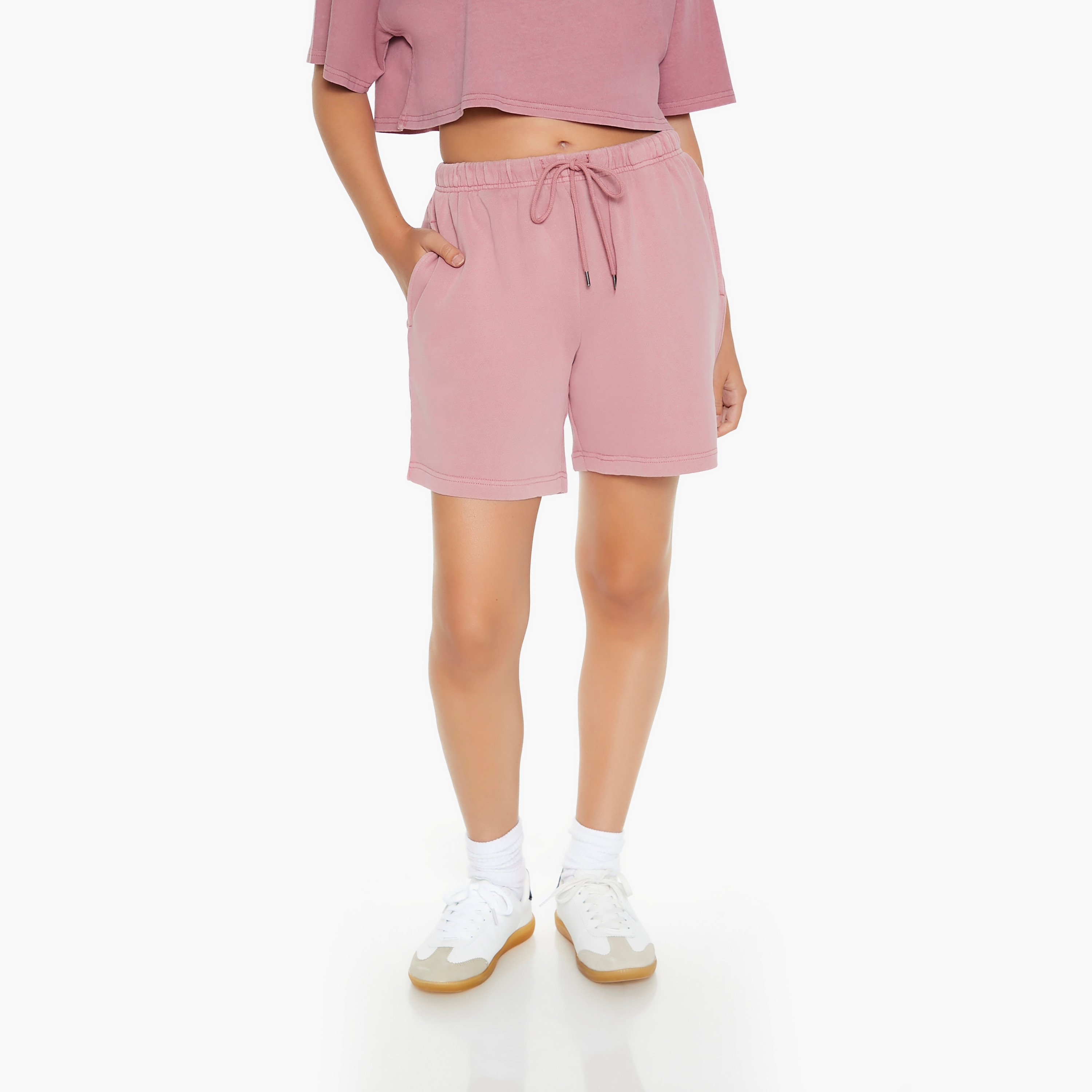 Buy Women s Forever 21 Plain Mid Rise Drawstring Women s Shorts Online Centrepoint UAE