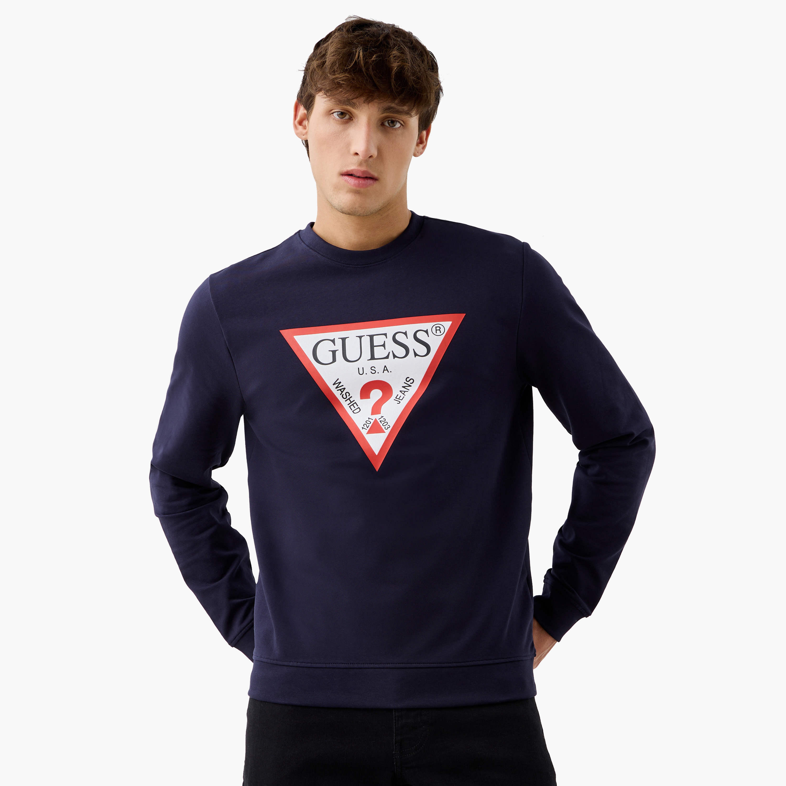 سويت شيرت بأكمام طويلة وطبعات شعار من جيس-men-winterwear-hoodiesandsweatshirts-image-6