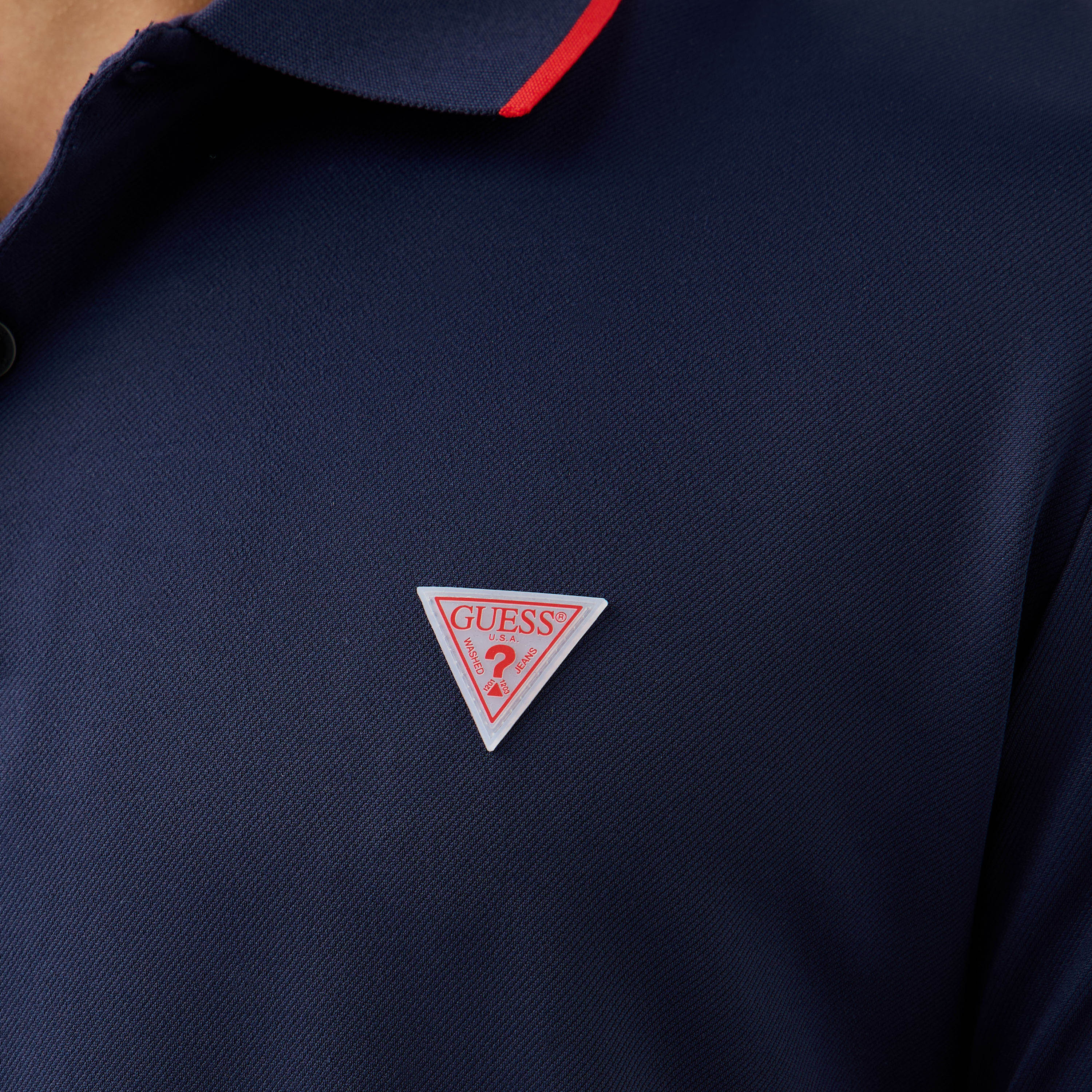 Guess Solid Polo T-shirt with Short Sleeves-men-clothing-tshirtsandpolos-polos-image-5