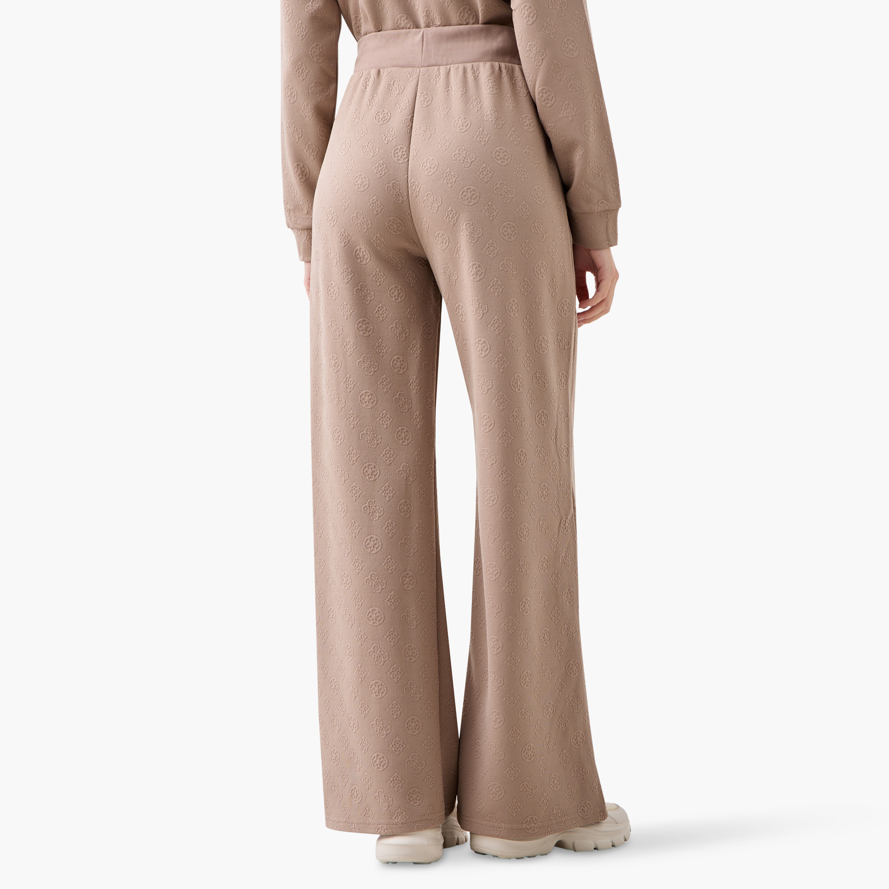 بنطلون جاكار واسع الساقين مع رباط إغلاق وجيوب من جيس-women-clothing-bottoms-joggers-image-8