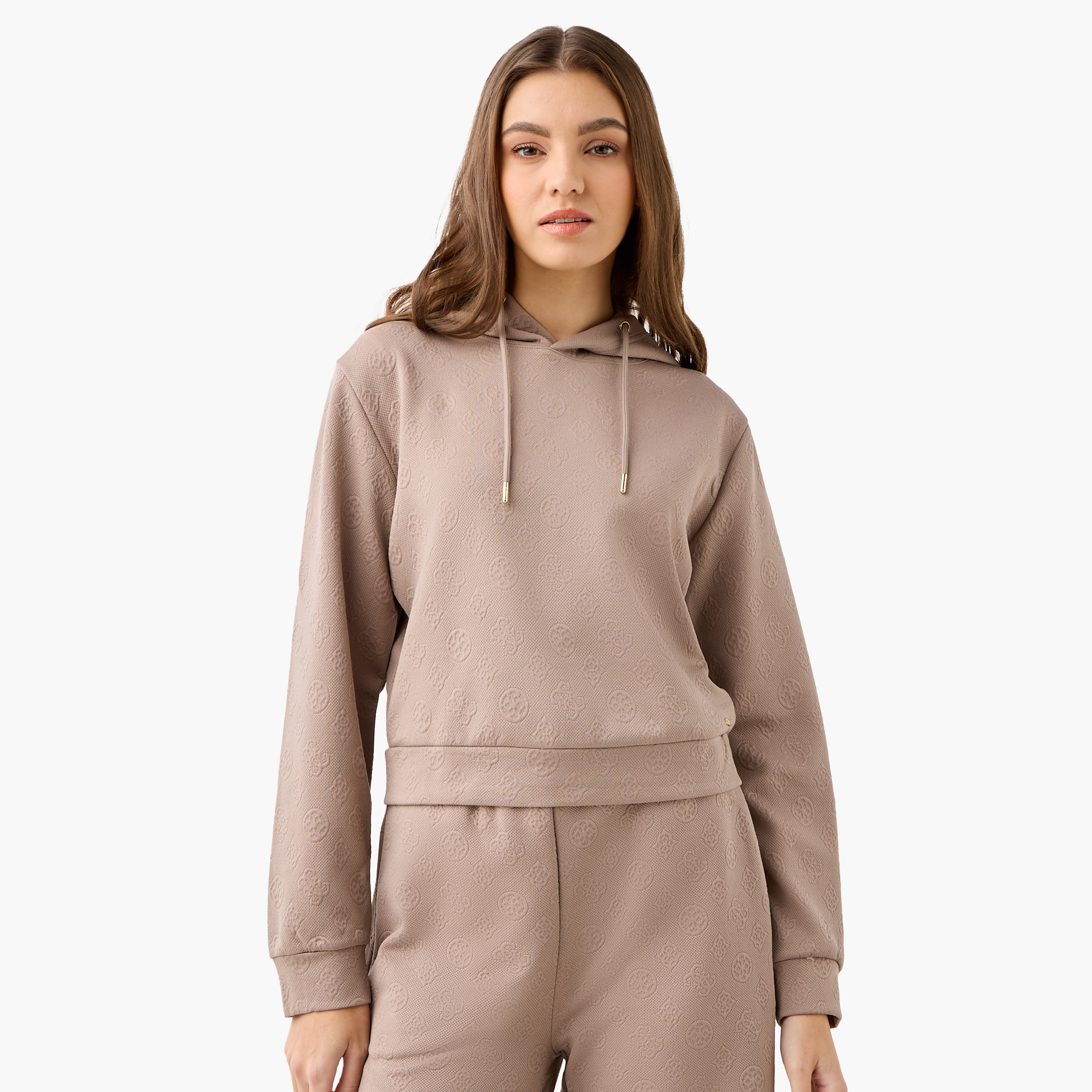 Guess Jacquard Hoodie with Long Sleeves-women-winterwear-hoodiesandsweatshirts-hoodies-image-1