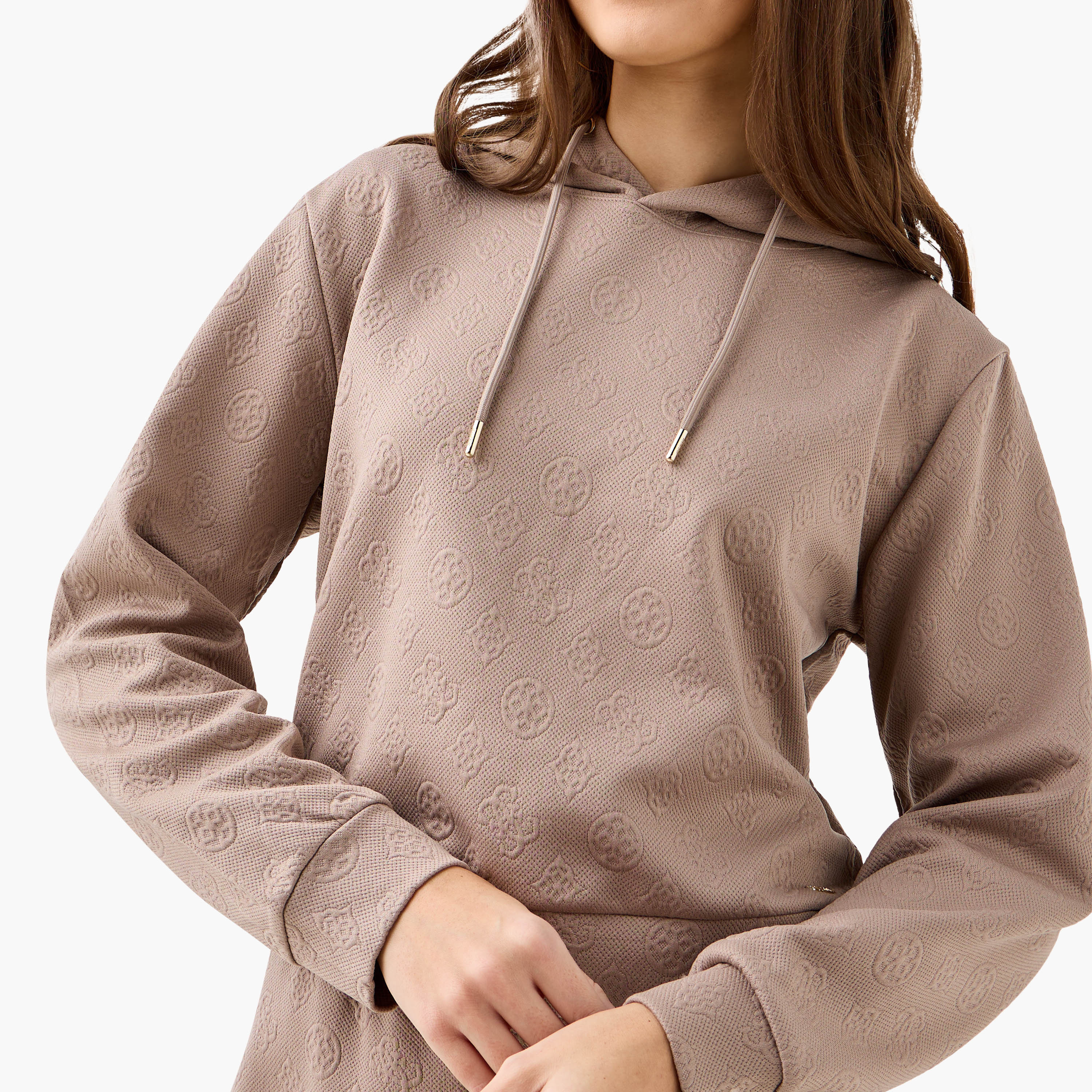 Guess Jacquard Hoodie with Long Sleeves-women-winterwear-hoodiesandsweatshirts-hoodies-image-4