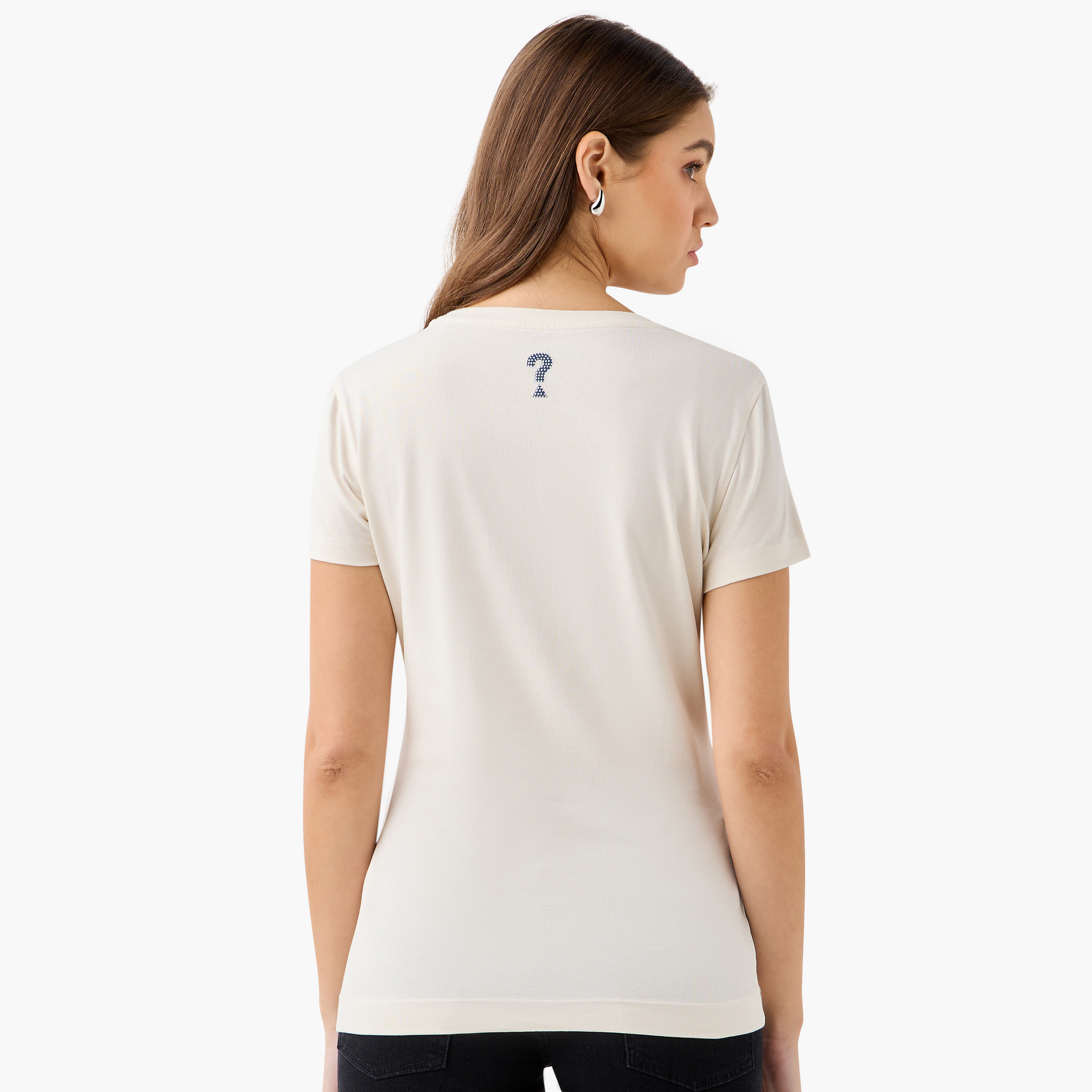 Guess Logo Print Round Neck T-shirt with Short Sleeves-women-clothing-shirtsandblouses-blouses-image-3