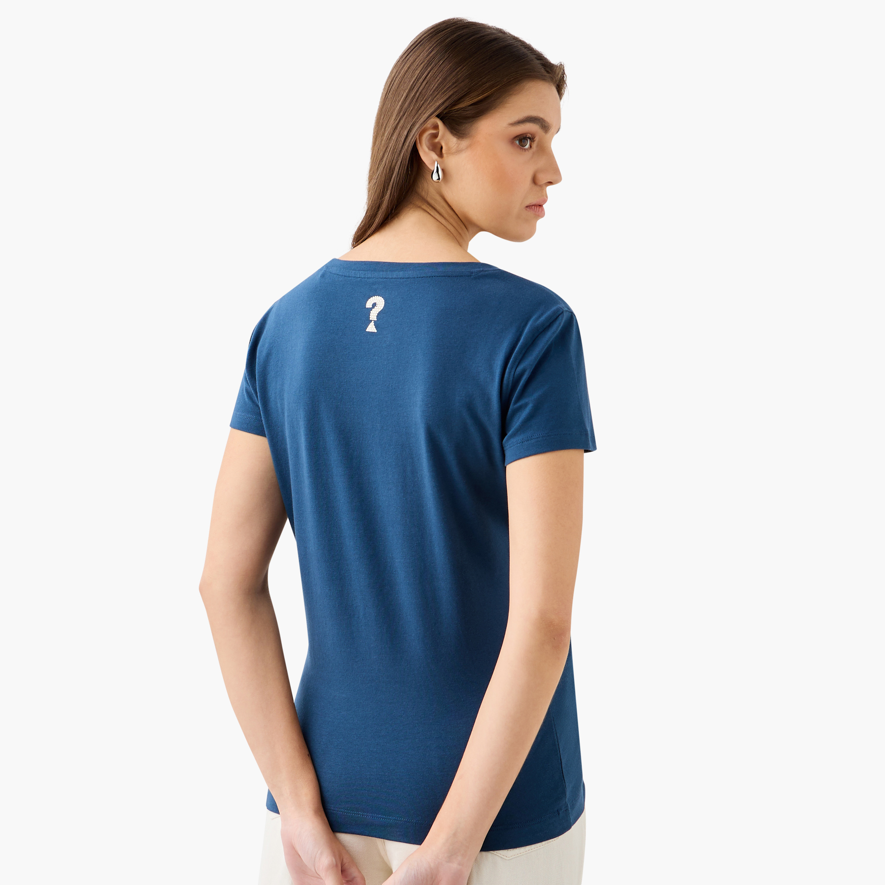 Guess Logo Print Round Neck T-shirt with Short Sleeves-women-clothing-shirtsandblouses-blouses-image-3