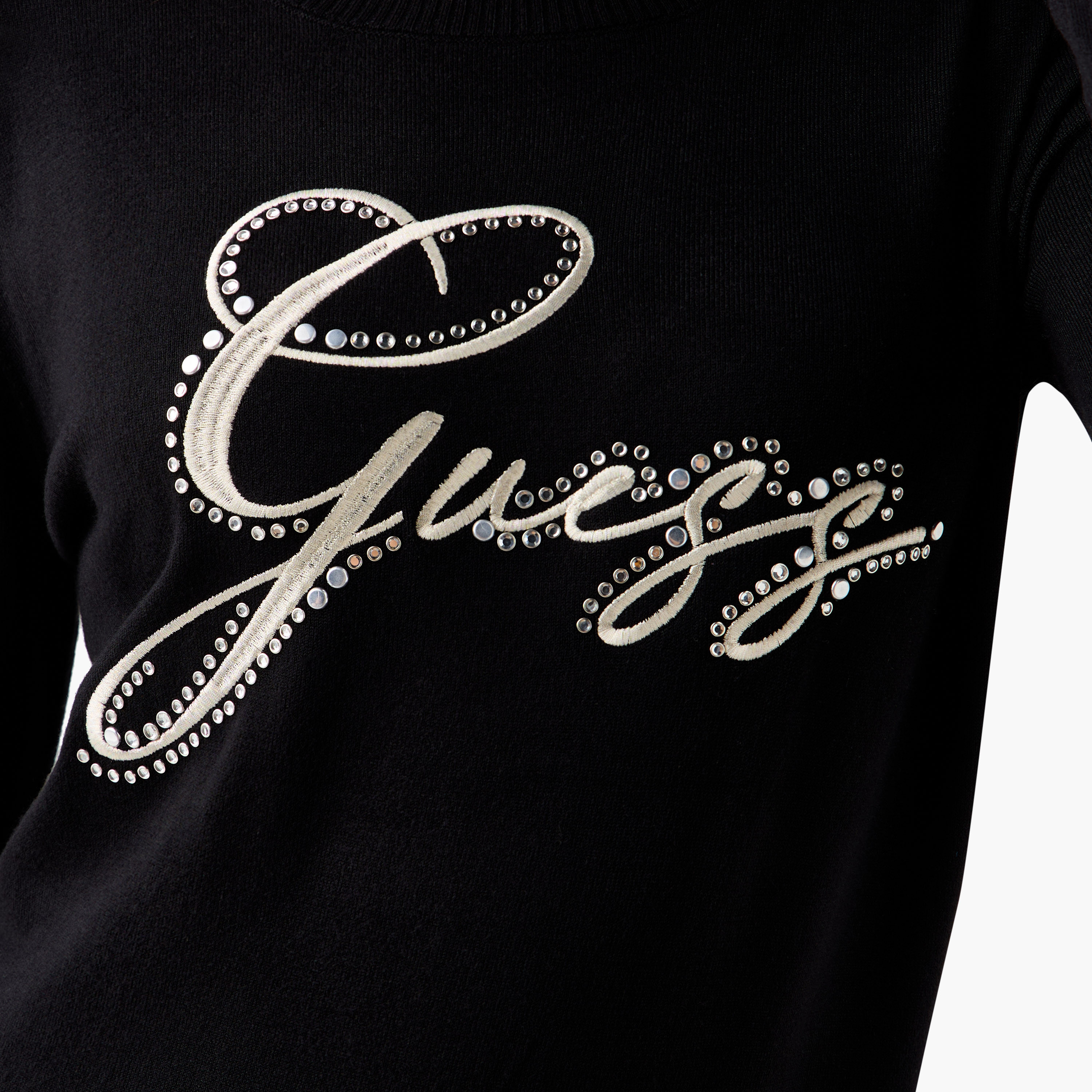Guess Logo Embroidered Sweatshirt with Long Sleeves-women-winterwear-hoodiesandsweatshirts-sweatshirts-image-5